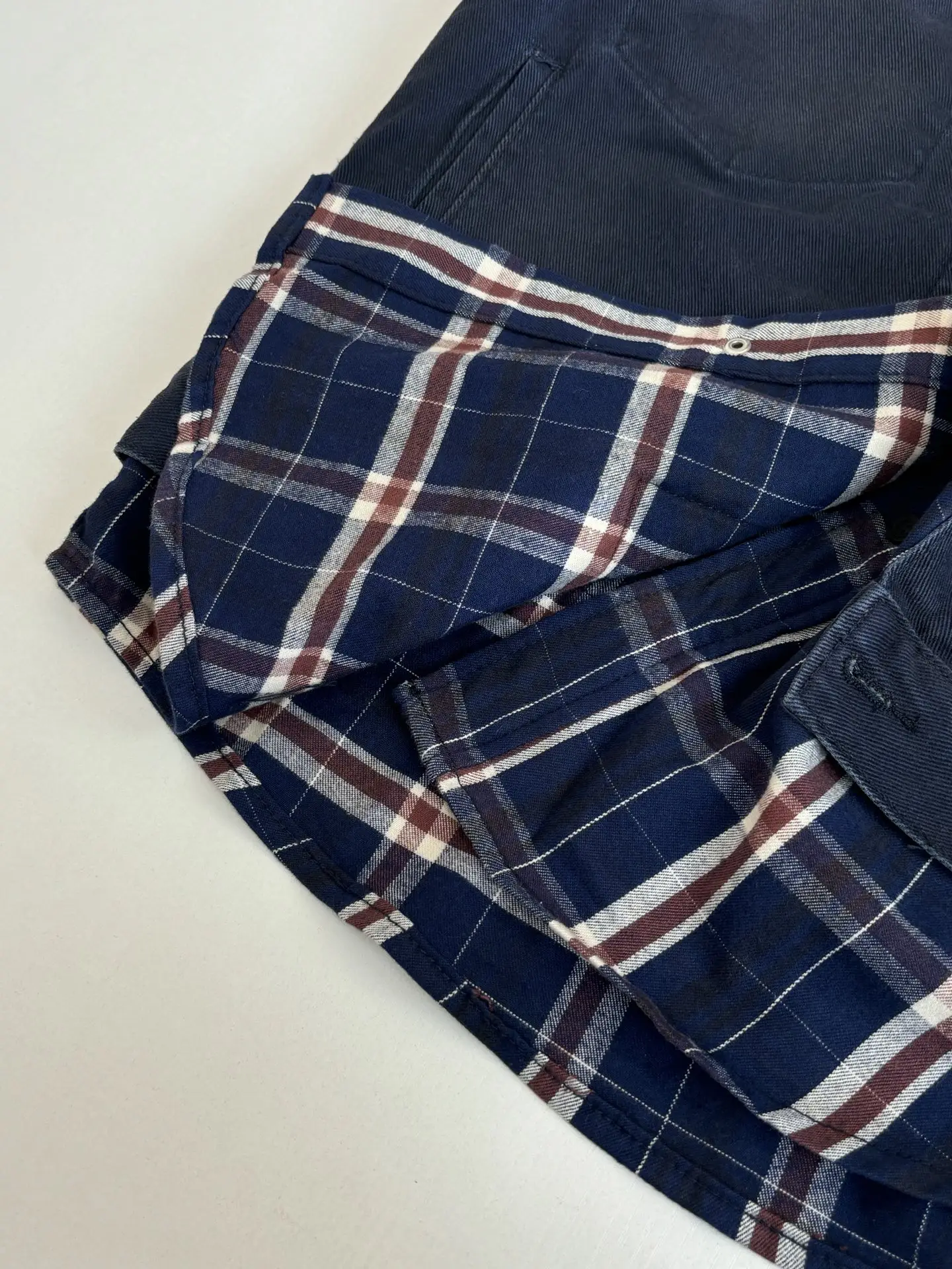 Layered Plaid-Panel Denim Jacket D44020713 — view 9