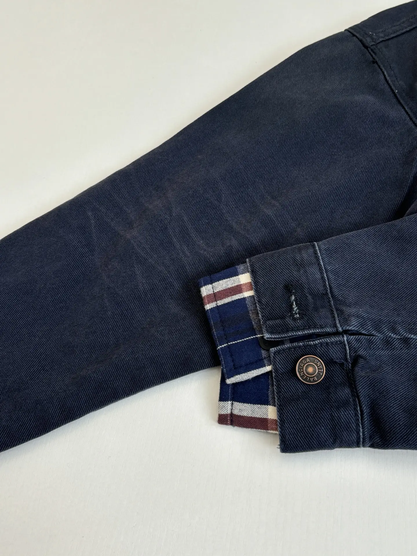 Layered Plaid-Panel Denim Jacket D44020713 — view 10