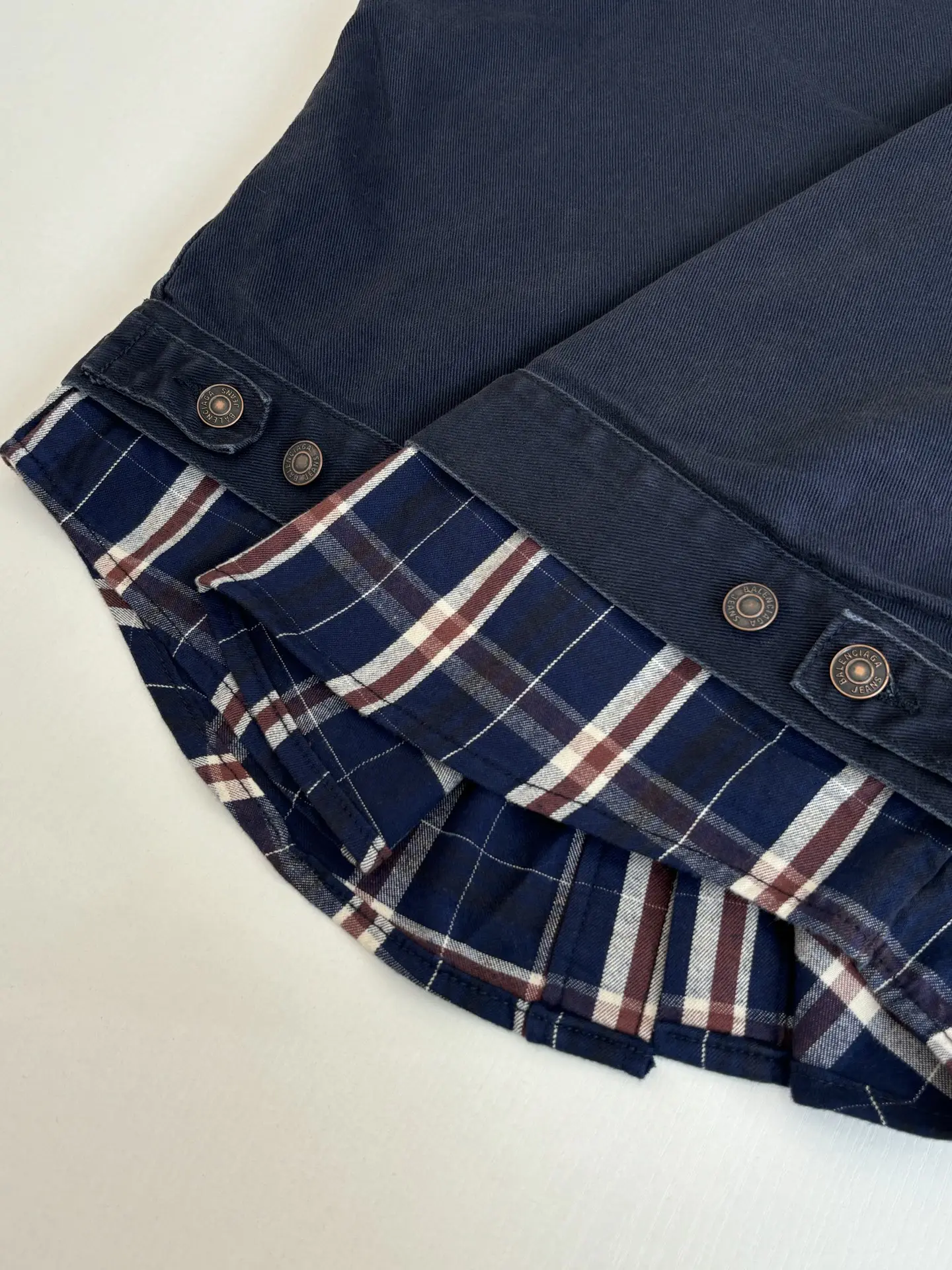 Layered Plaid-Panel Denim Jacket D44020713 — view 12