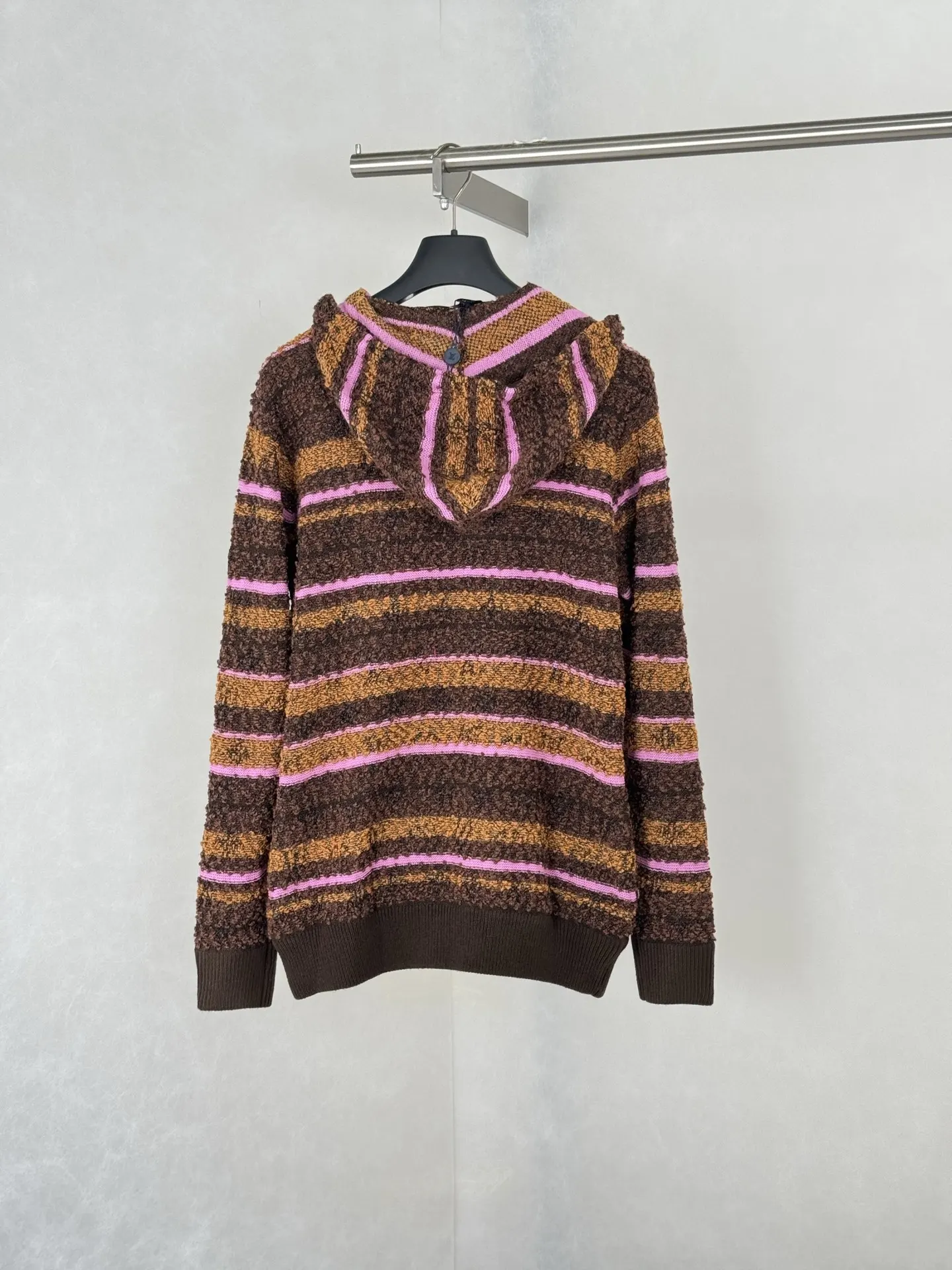 Striped Bouclé Knit Zip-Up Hoodie D44519198 — view 2