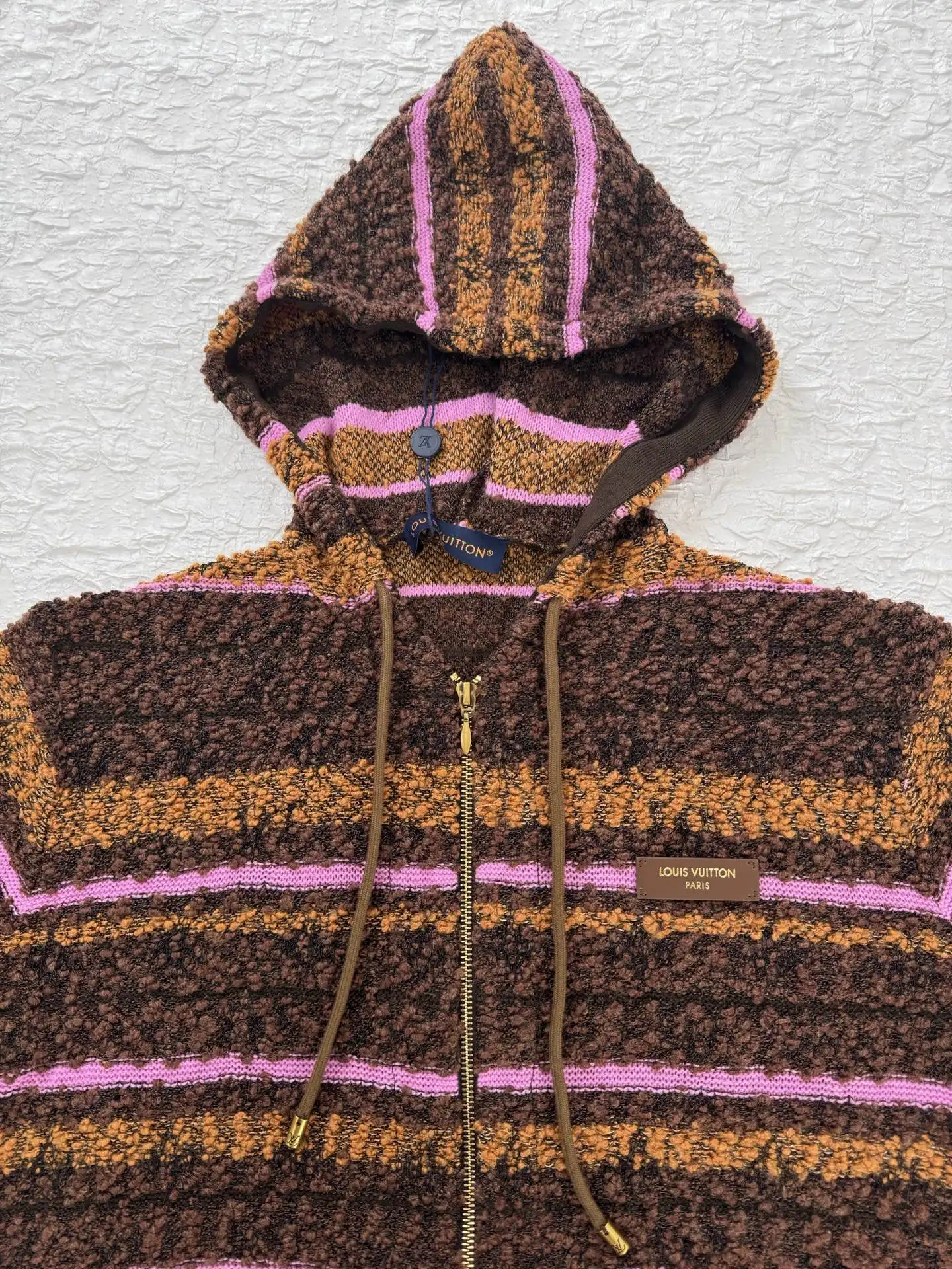 Striped Bouclé Knit Zip-Up Hoodie D44519198 — view 4