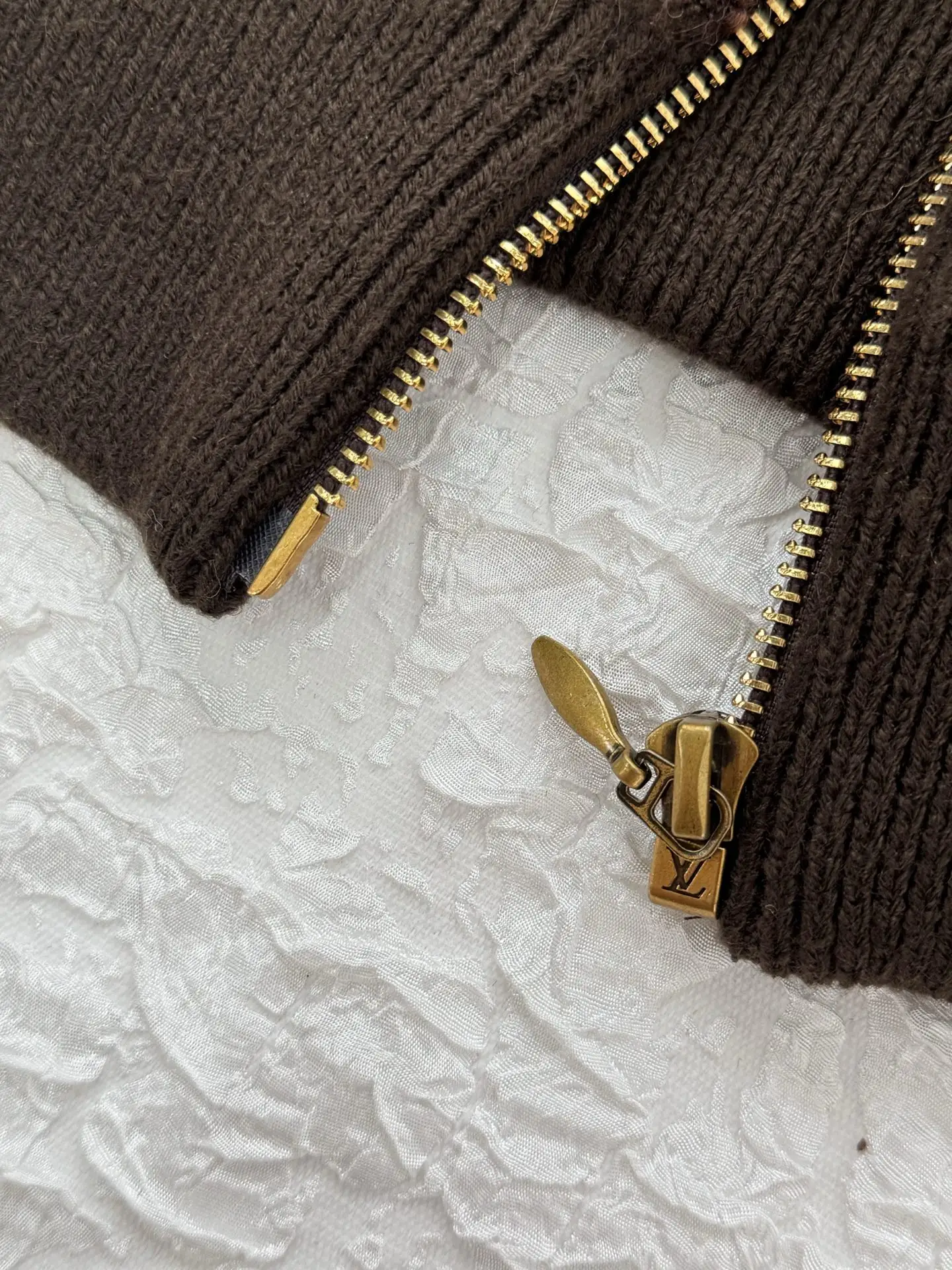 Striped Bouclé Knit Zip-Up Hoodie D44519198 — view 9