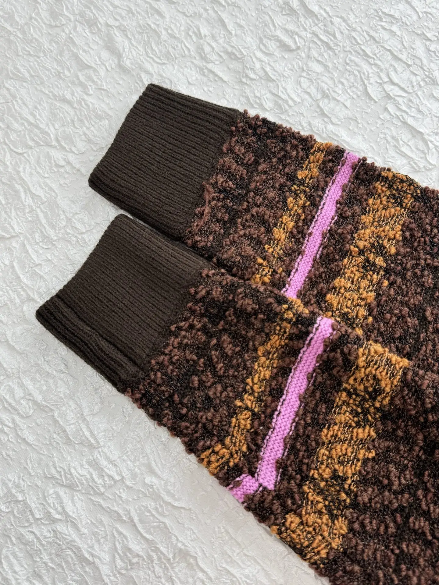 Striped Bouclé Knit Zip-Up Hoodie D44519198 — view 11