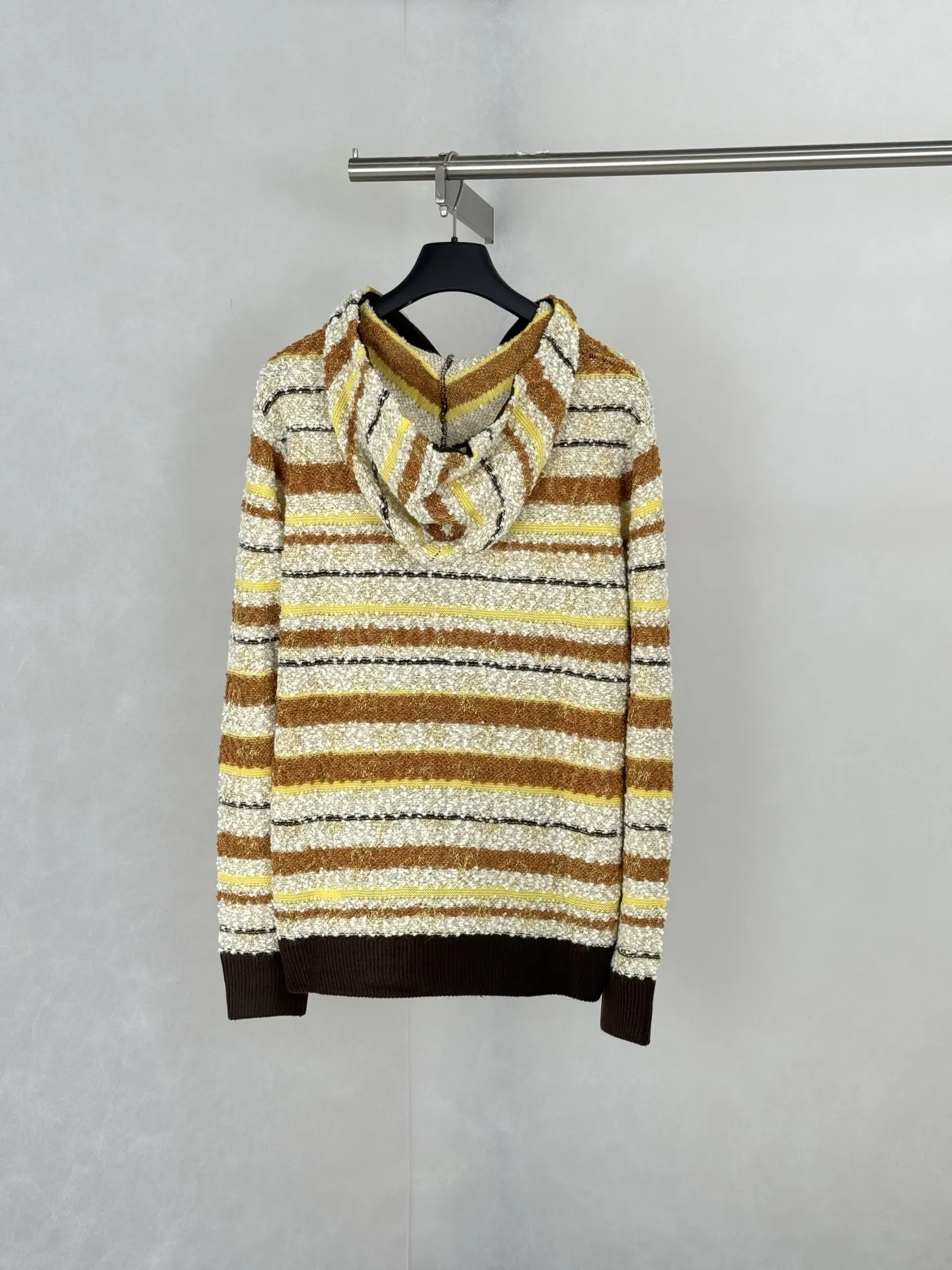 Striped Bouclé Knit Zip-Up Hoodie D44519197 — view 2
