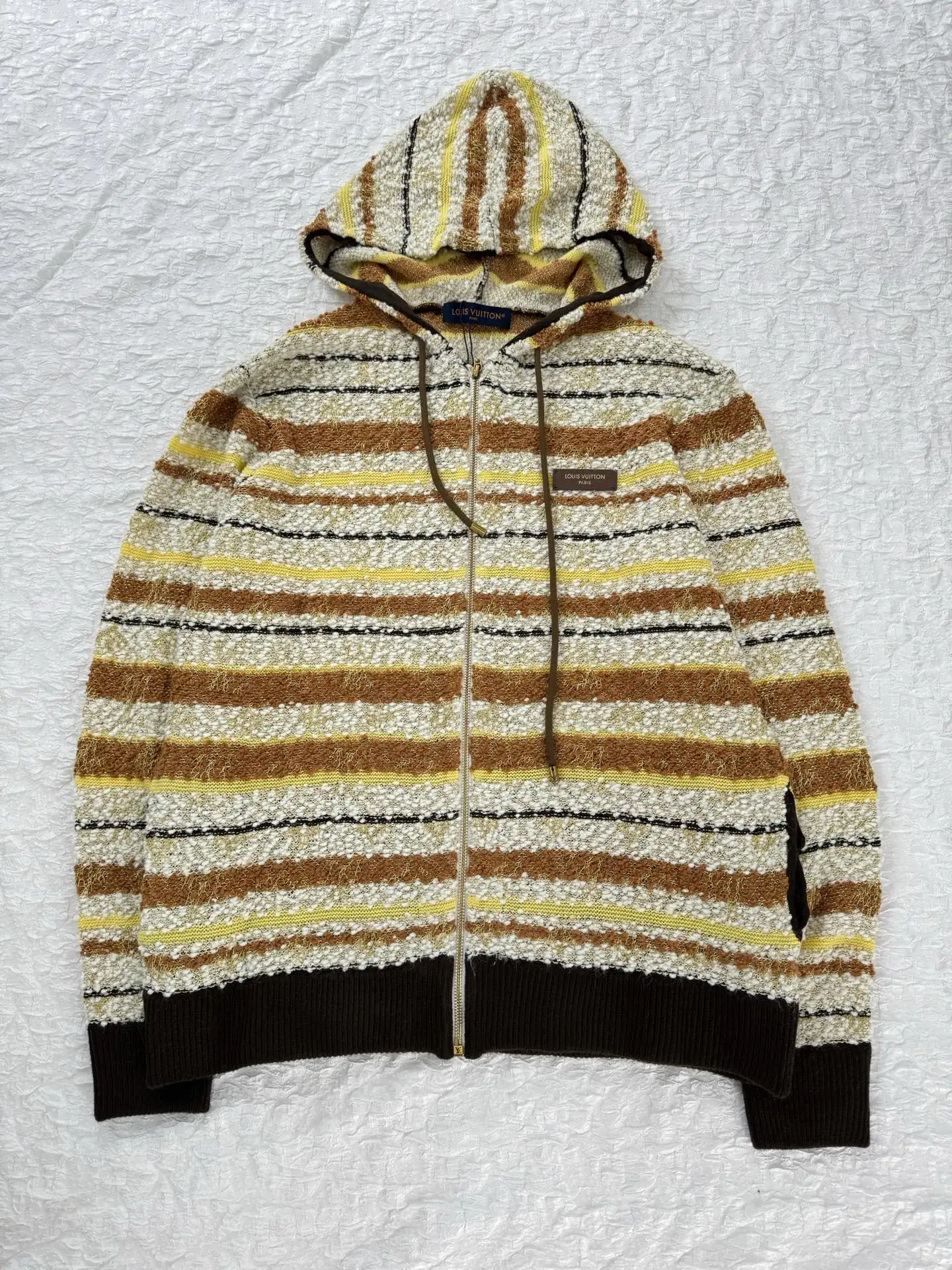 Striped Bouclé Knit Zip-Up Hoodie D44519197 — view 3