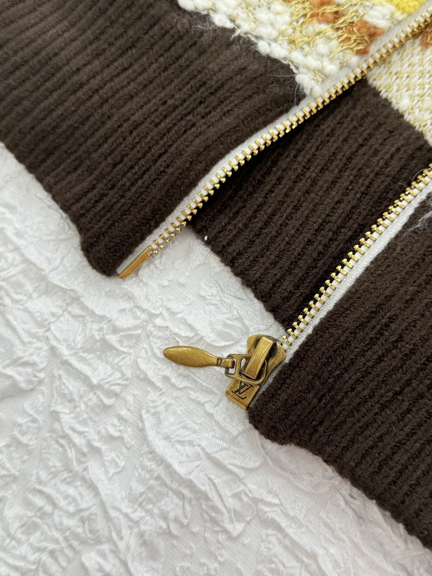 Striped Bouclé Knit Zip-Up Hoodie D44519197 — view 9