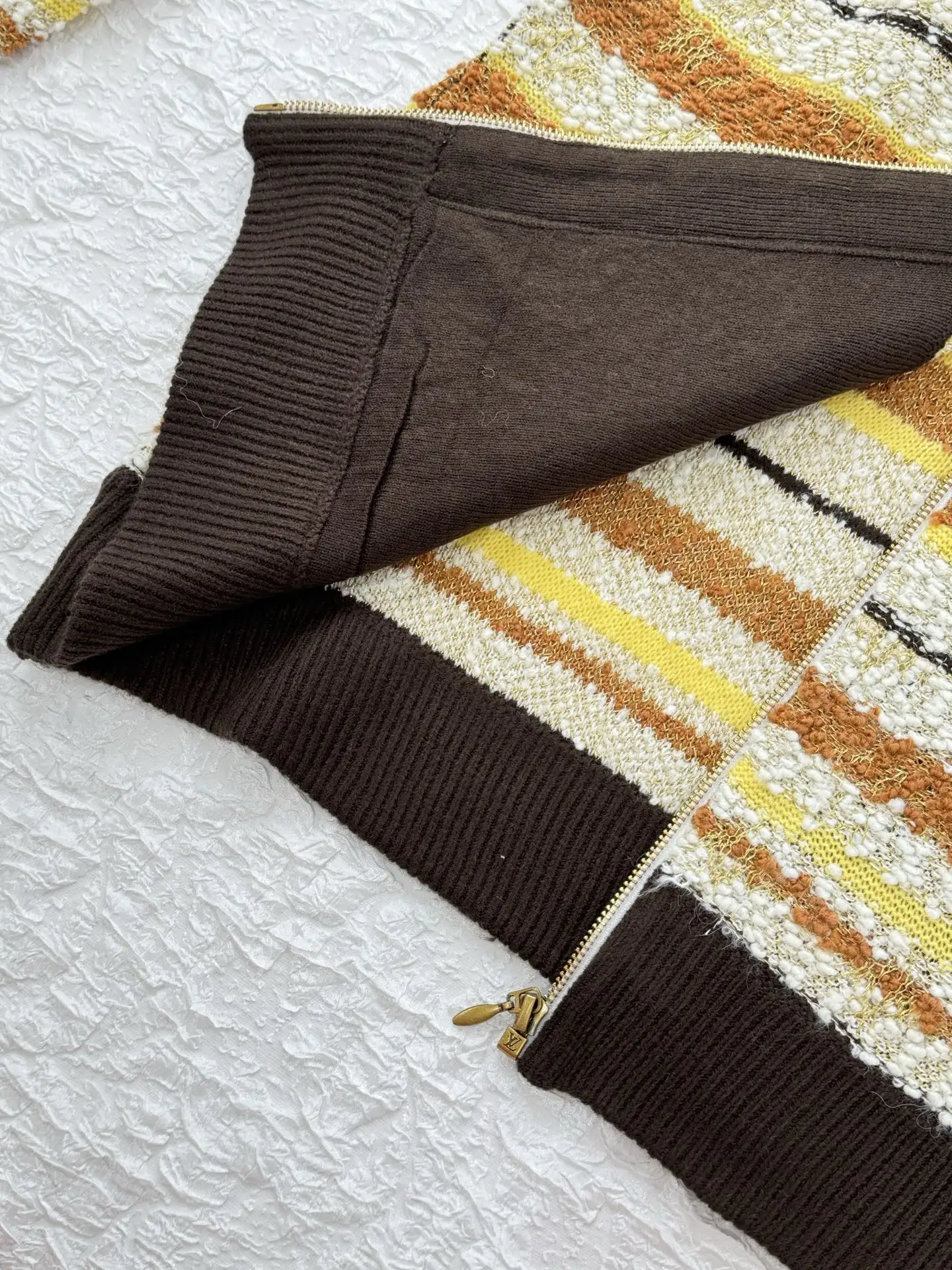 Striped Bouclé Knit Zip-Up Hoodie D44519197 — view 10