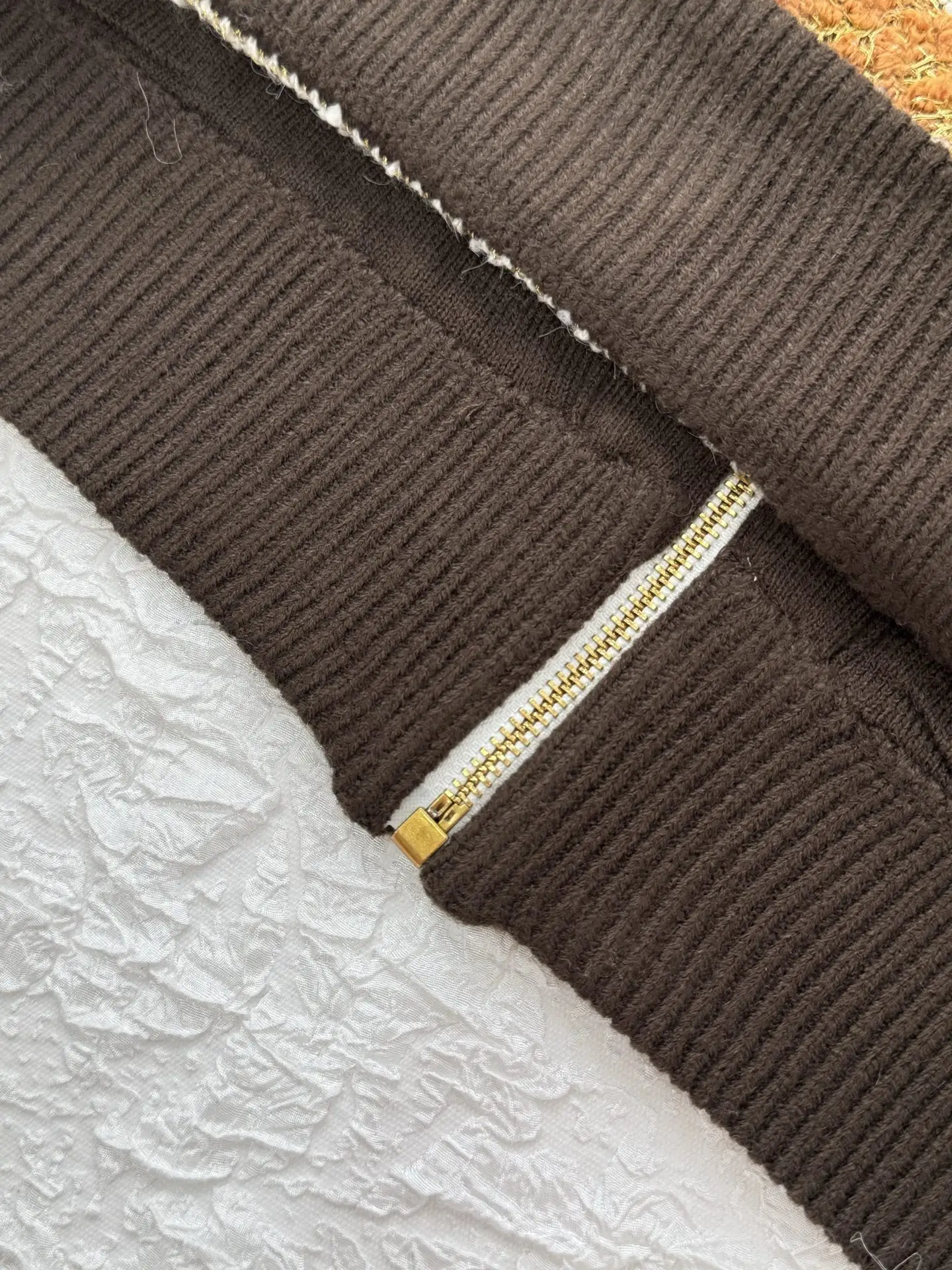 Striped Bouclé Knit Zip-Up Hoodie D44519197 — view 12
