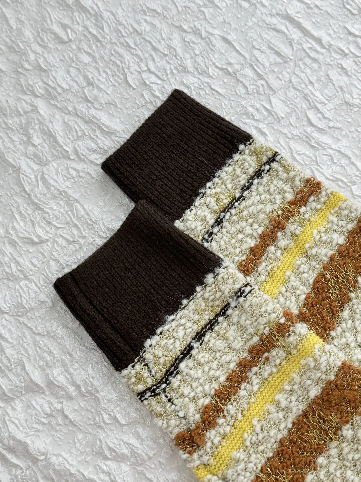 Striped Bouclé Knit Zip-Up Hoodie D44519197 — view 13