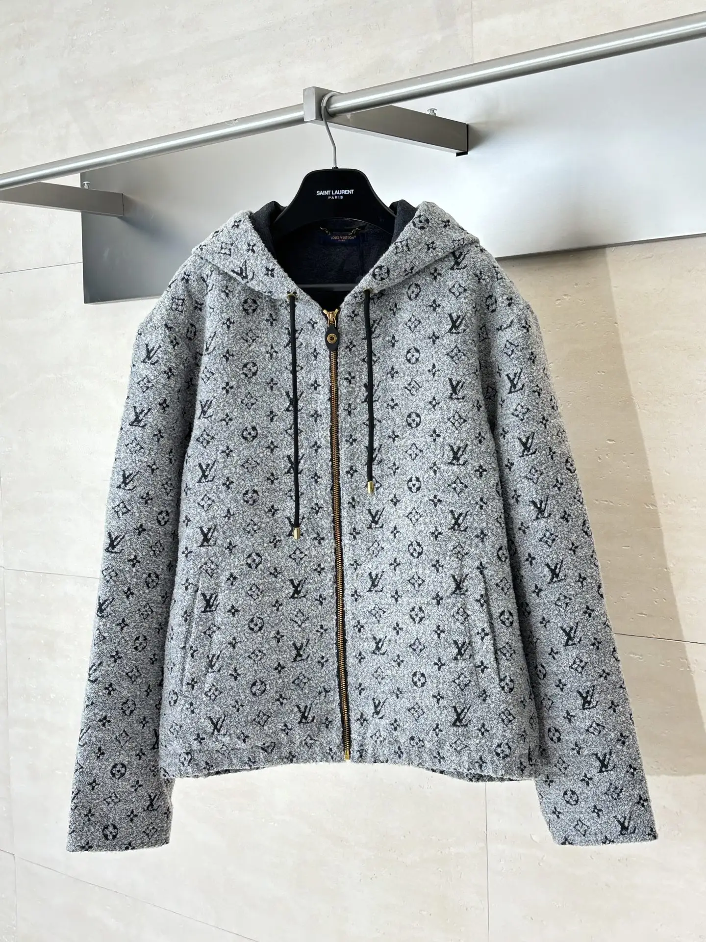 Monogram Jacquard Hooded Zip-Up Jacket D44520664