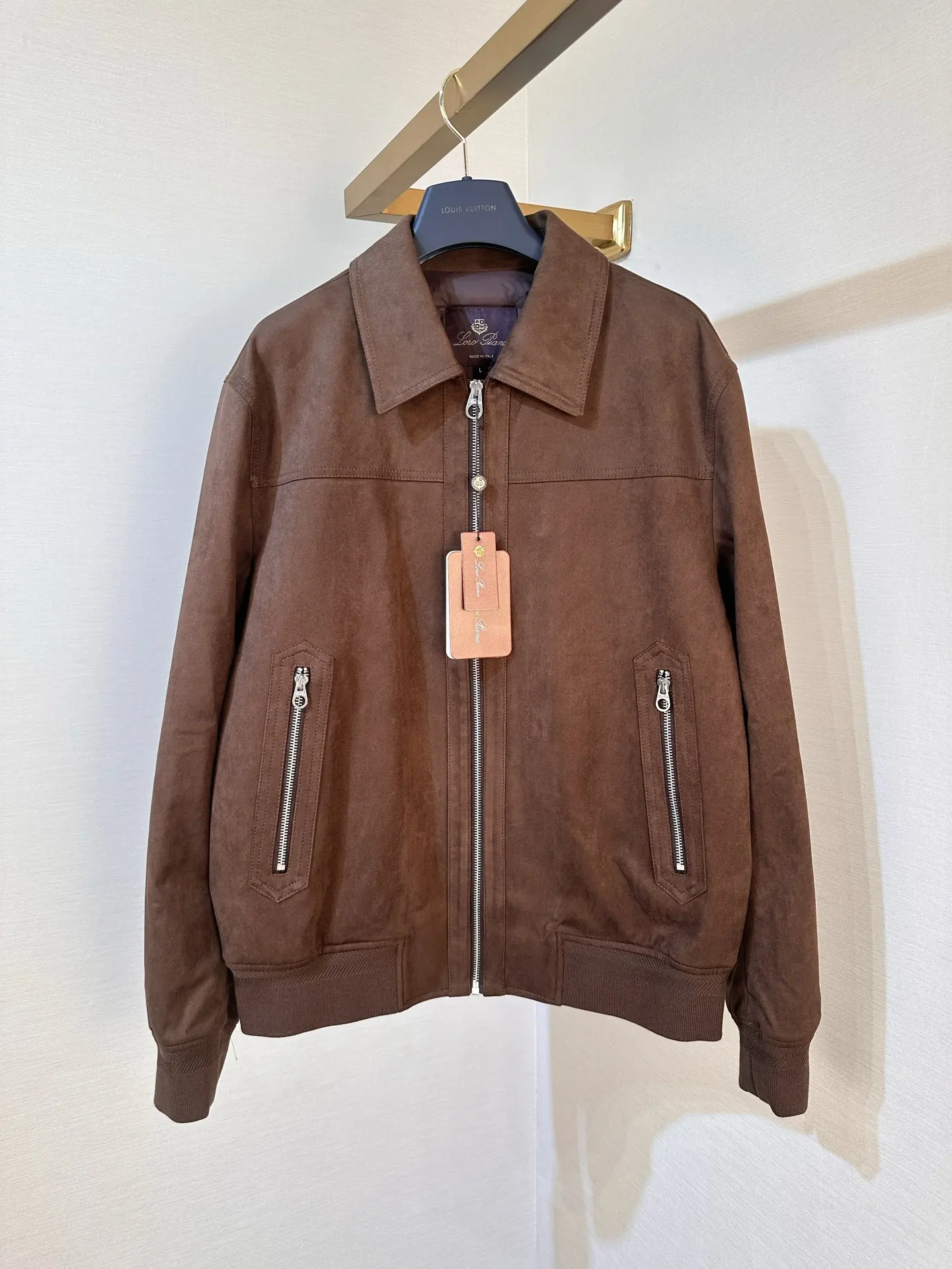 Suede-Effect Down-Filled Bomber Jacket D48019099