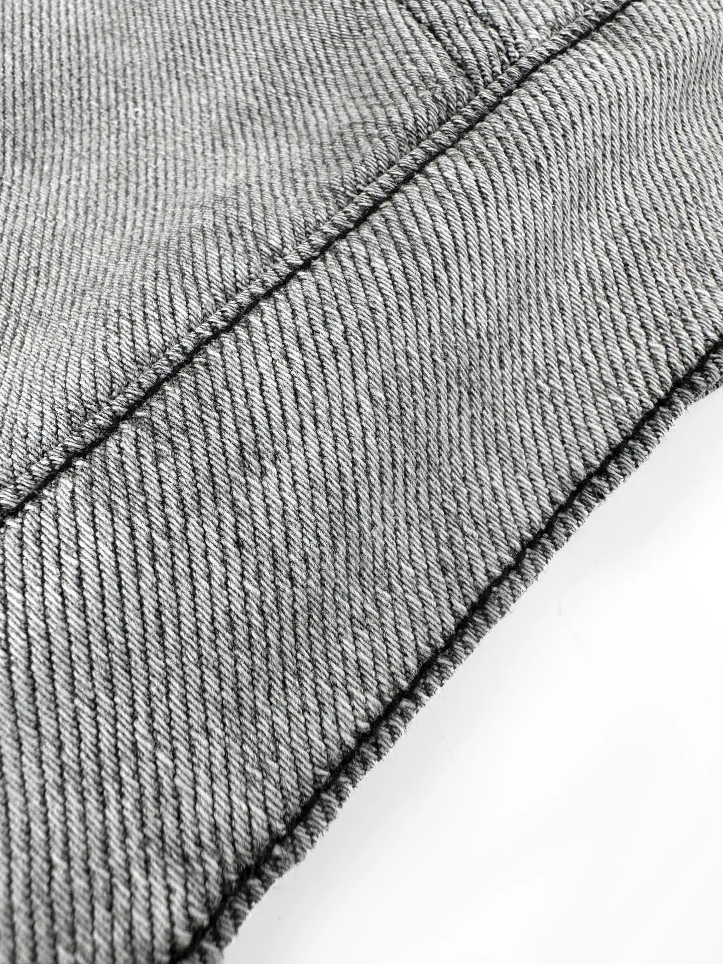 Leather-Trimmed Distressed Denim Work Jacket D50019220 — view 10