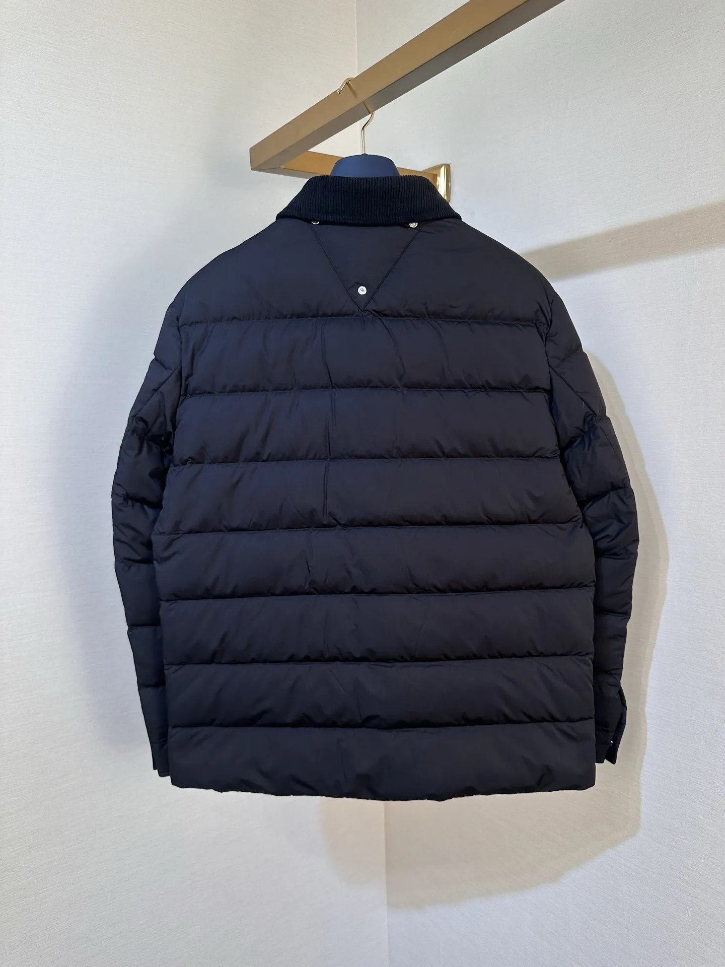 Logo-Patch Quilted Down Jacket with Ribbed Collar D56019209 — view 2