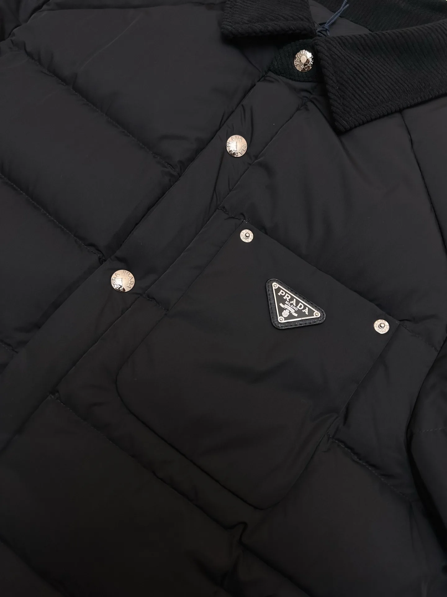Logo-Patch Quilted Down Jacket with Ribbed Collar D56019209 — view 5