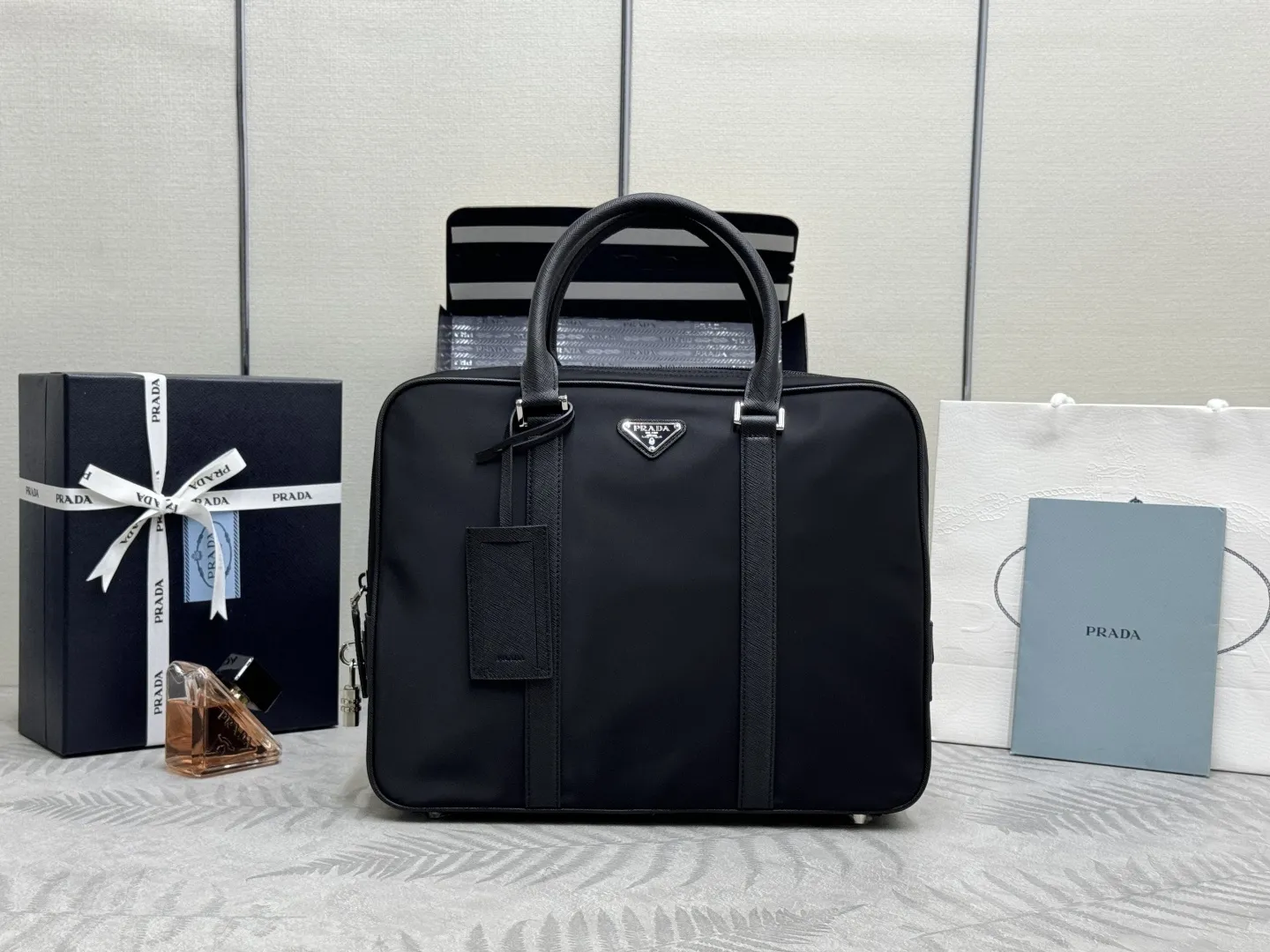 Saffiano Leather & Nylon Briefcase D68017748