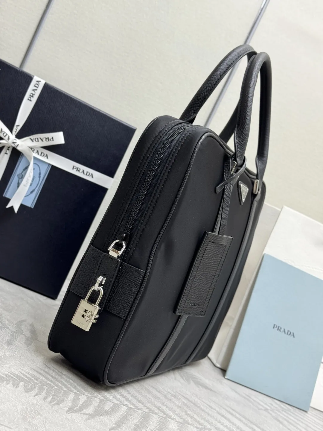 Saffiano Leather & Nylon Briefcase D68017748 — view 4