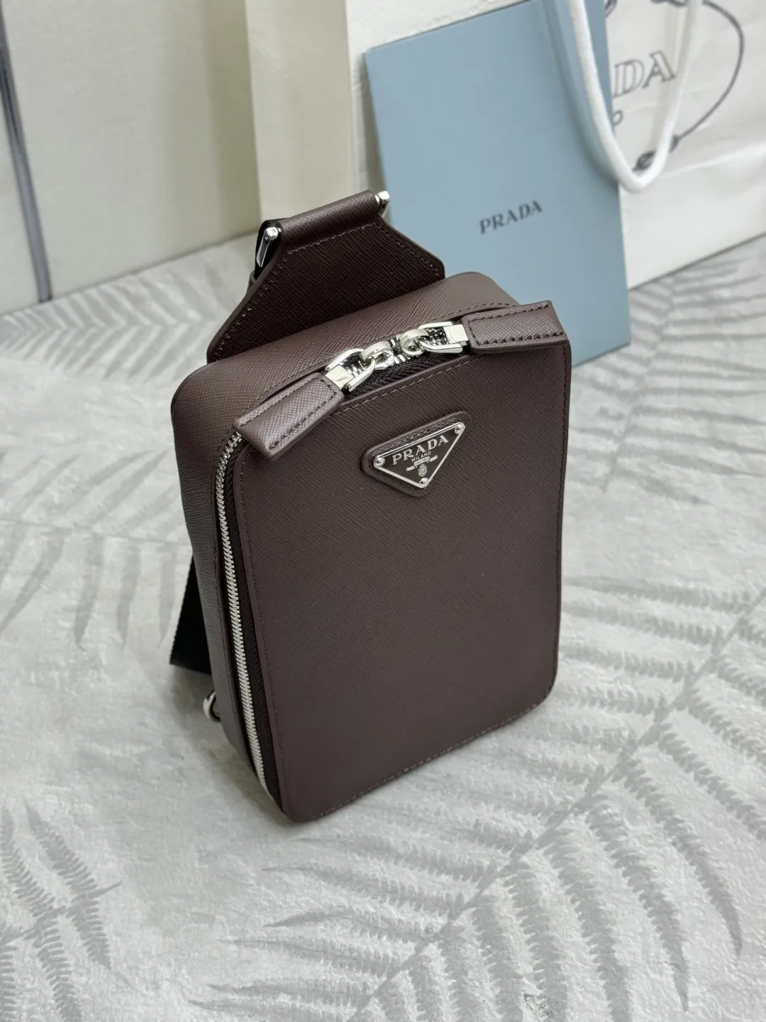 Saffiano Leather Chest Bag D68017739 — view 3