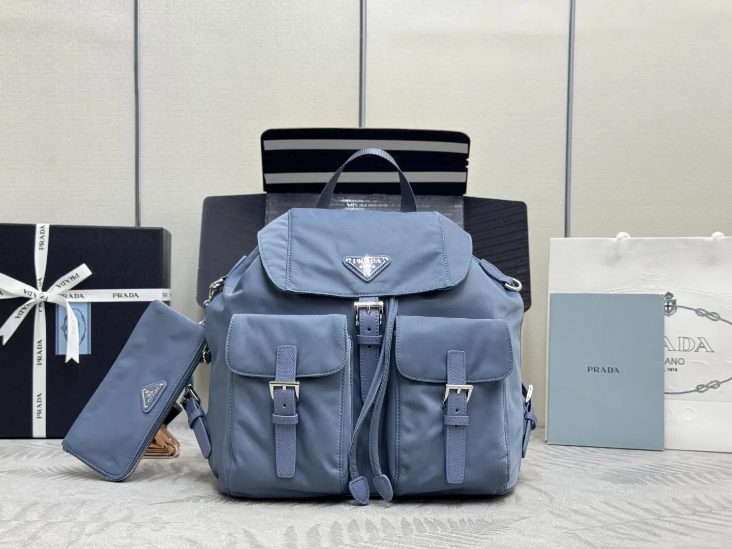 Nylon & Saffiano Leather Backpack D76017746