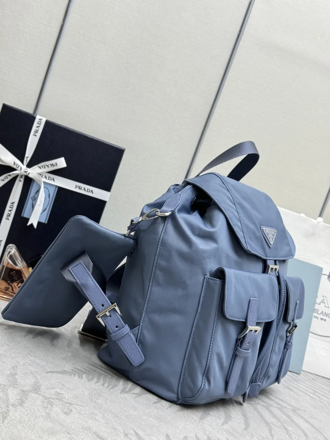 Nylon & Saffiano Leather Backpack D76017746 — view 4