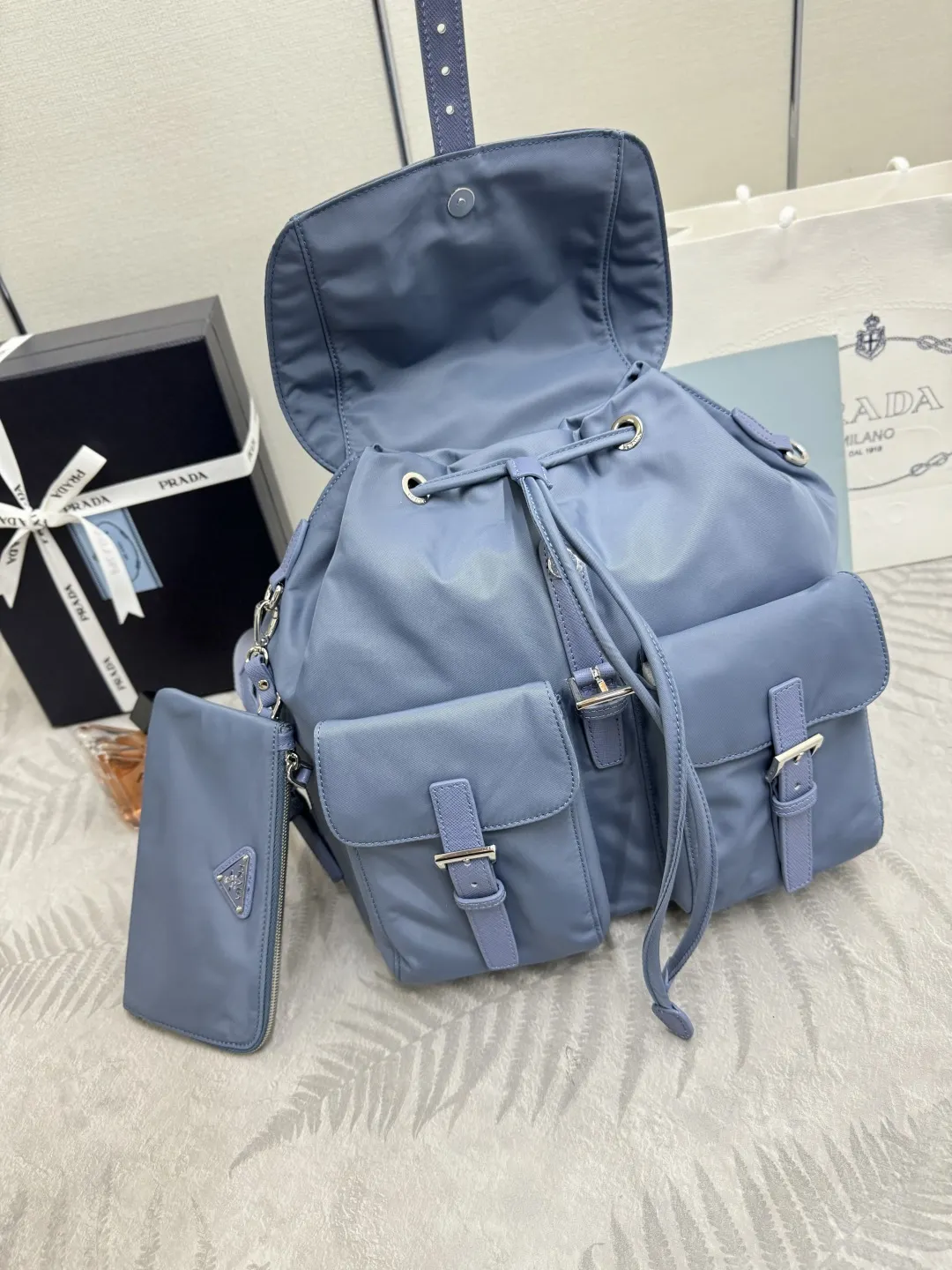 Nylon & Saffiano Leather Backpack D76017746 — view 5