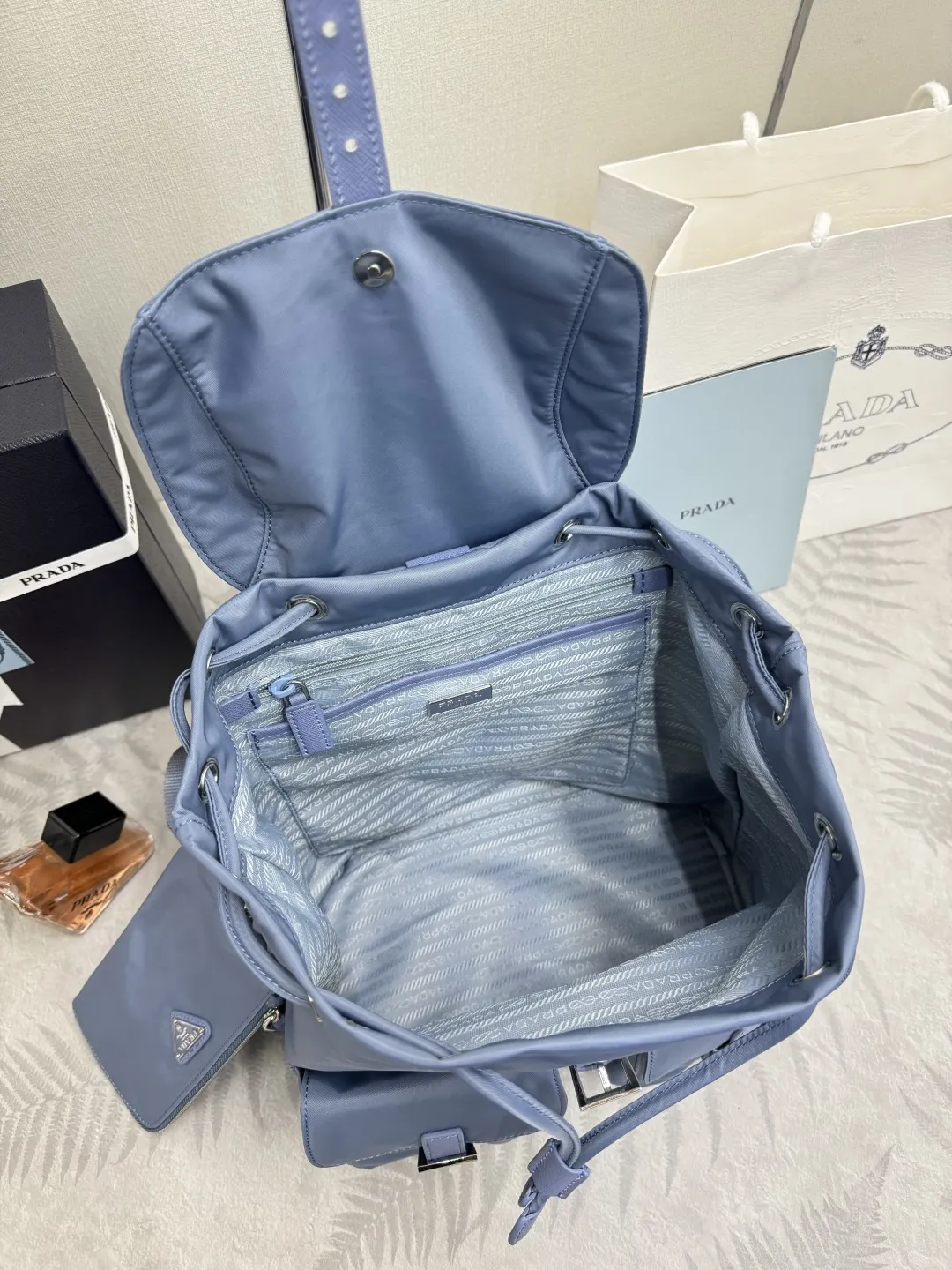 Nylon & Saffiano Leather Backpack D76017746 — view 8