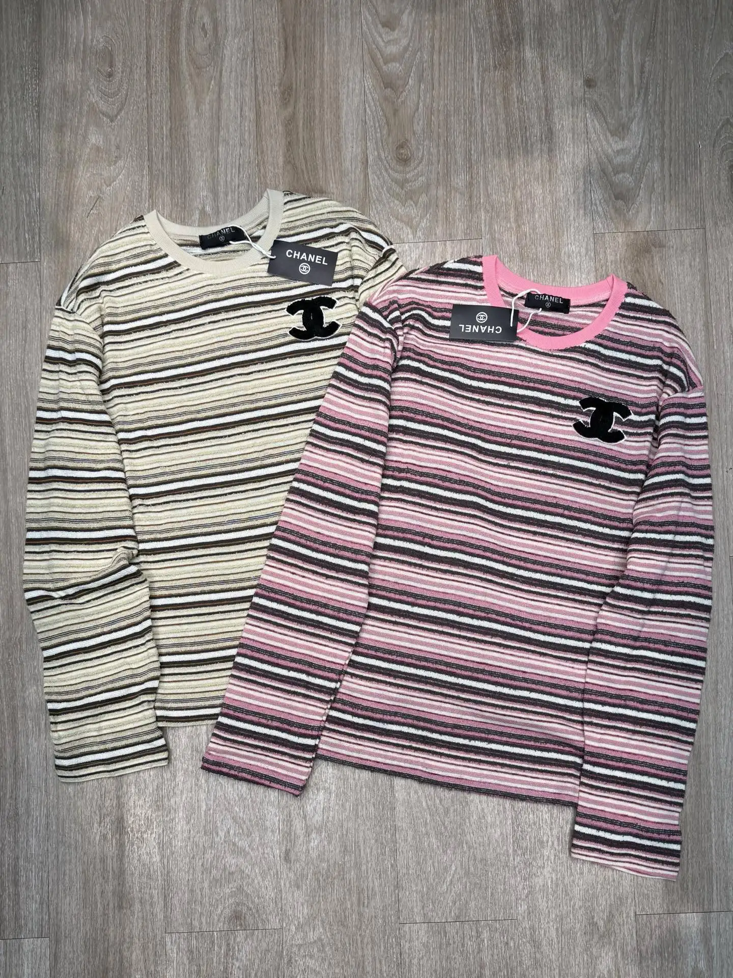 Striped Terry-Knit Long-Sleeve Top D8515667