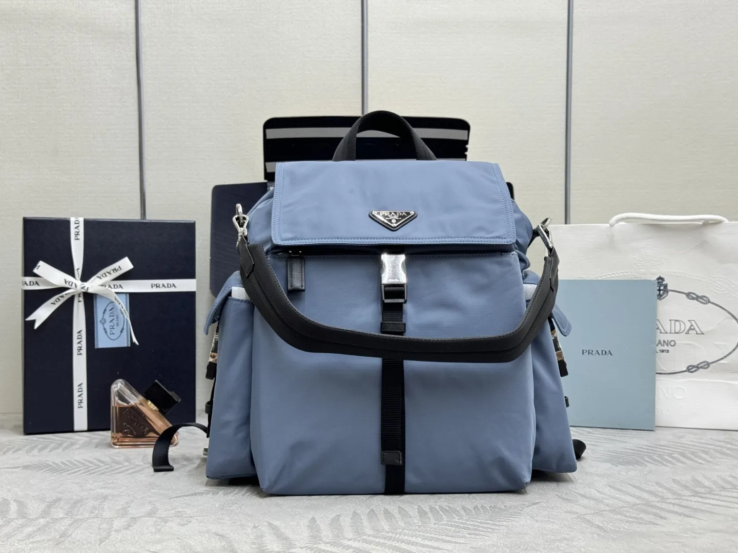 Re-Nylon and Leather Explore Backpack D88017744