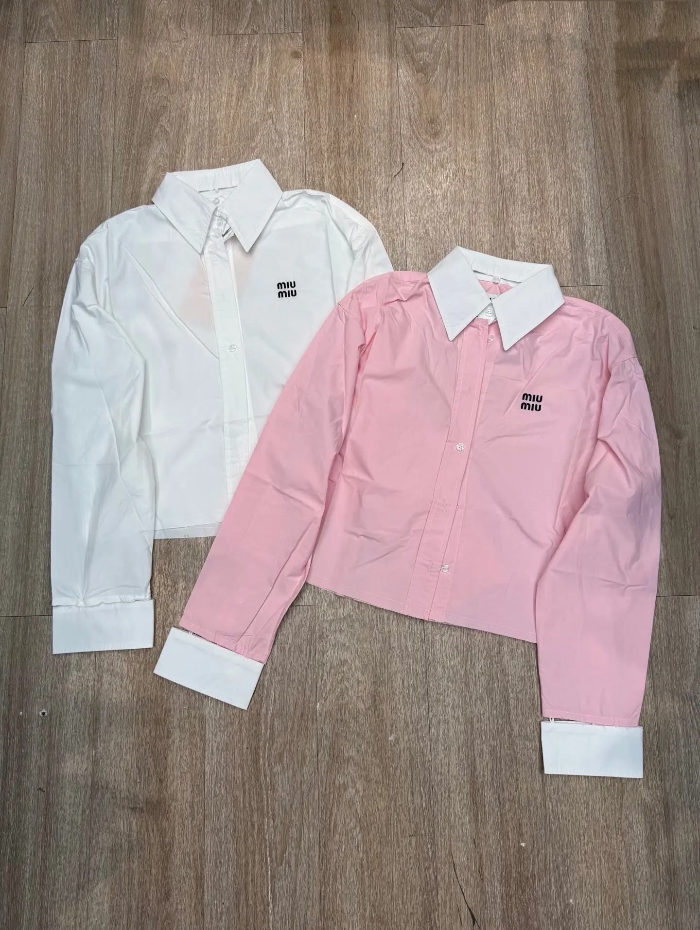 Logo Embroidered Cropped Cotton Shirt D8915679