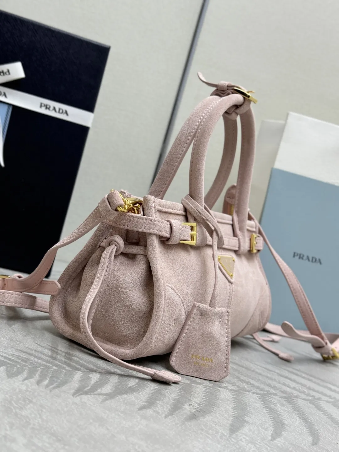 Softlux Suede Mini Top-Handle Bag D95017738 — view 13