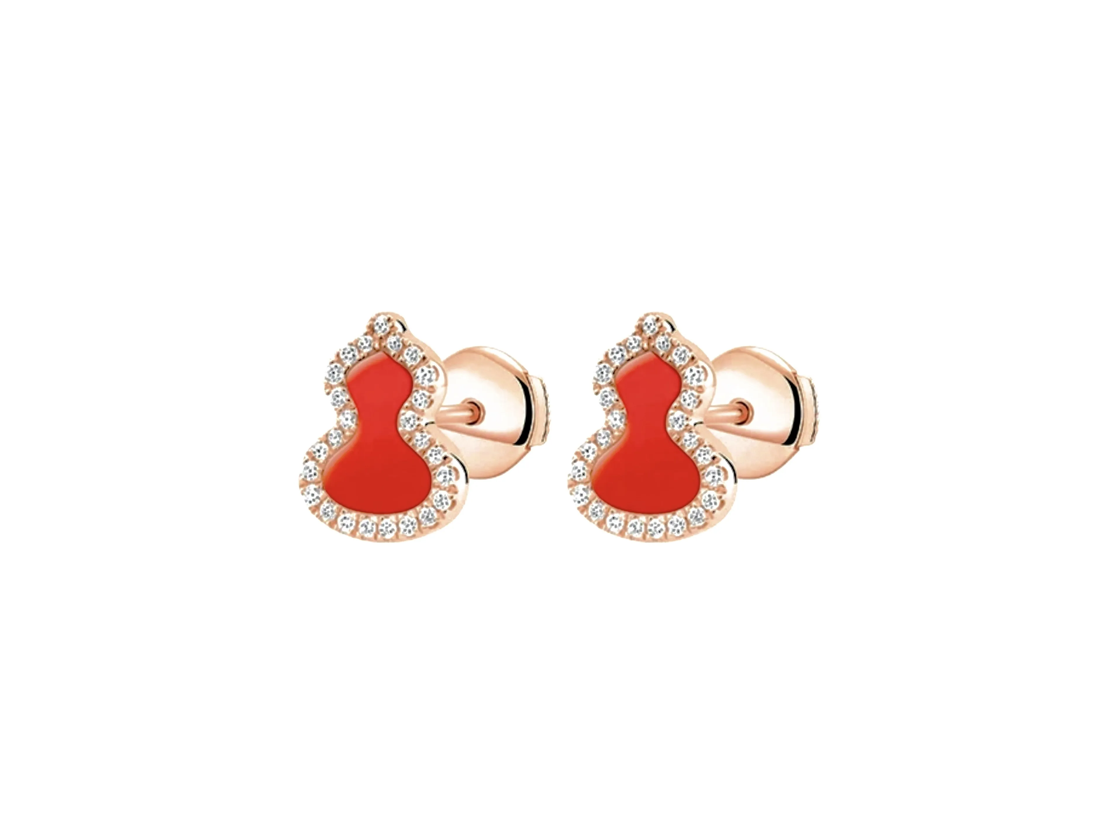 Wulu Red Agate Stud Earrings (Gold-Plated Brass) D15517125