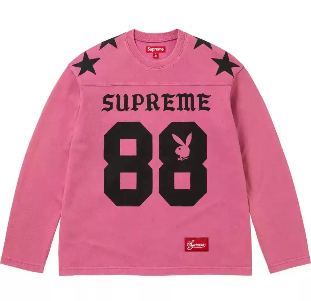 Supreme x Playboy 88 Football Jersey Long-Sleeve Top D5815482