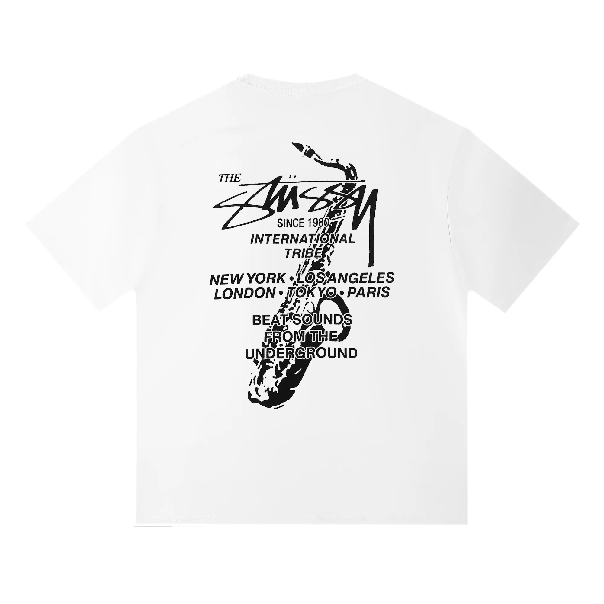Saxophone Graphic Print Cotton T-Shirt D4815718 — view 3