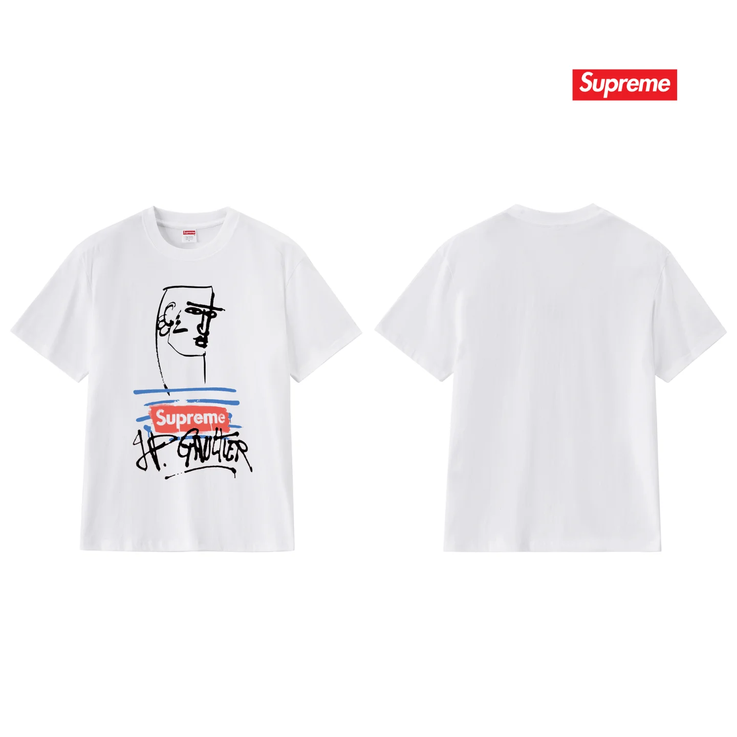 Supreme x Jean Paul Gaultier Printed Cotton T-Shirt D4015358 — view 4