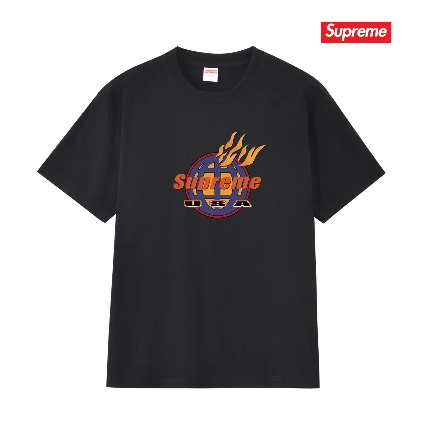 Fire Logo Graphic Cotton T-Shirt D4015384