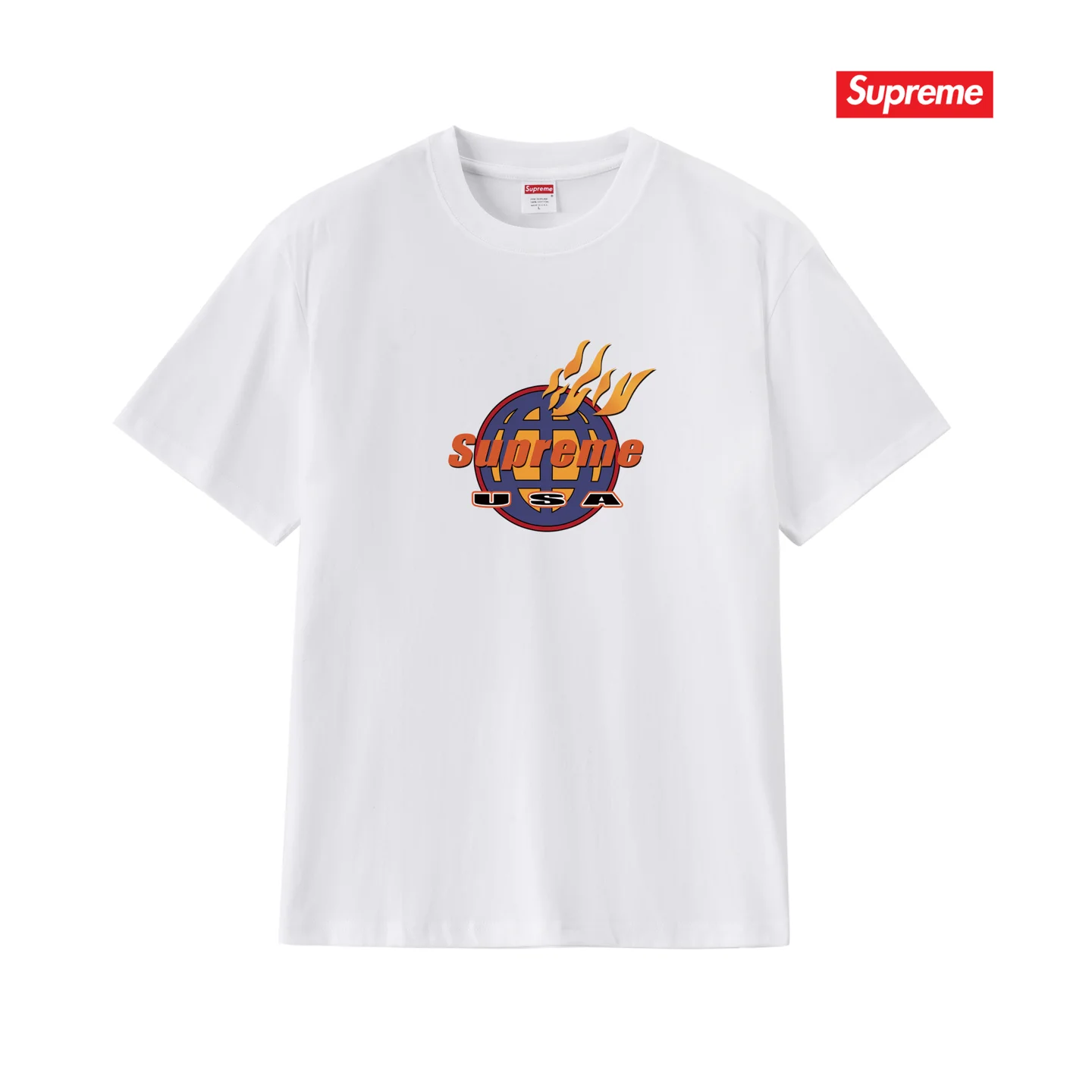 Fire Logo Graphic Cotton T-Shirt D4015384 — view 4
