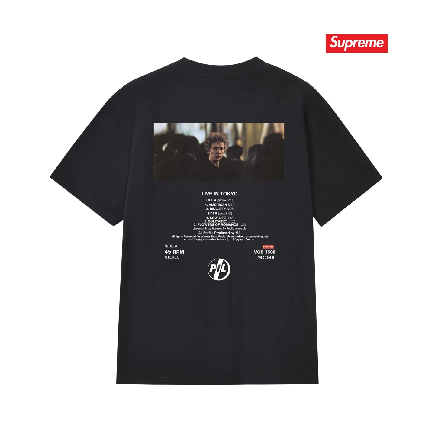 Supreme x Public Image Ltd Photo Print T-Shirt D9011689 — view 2