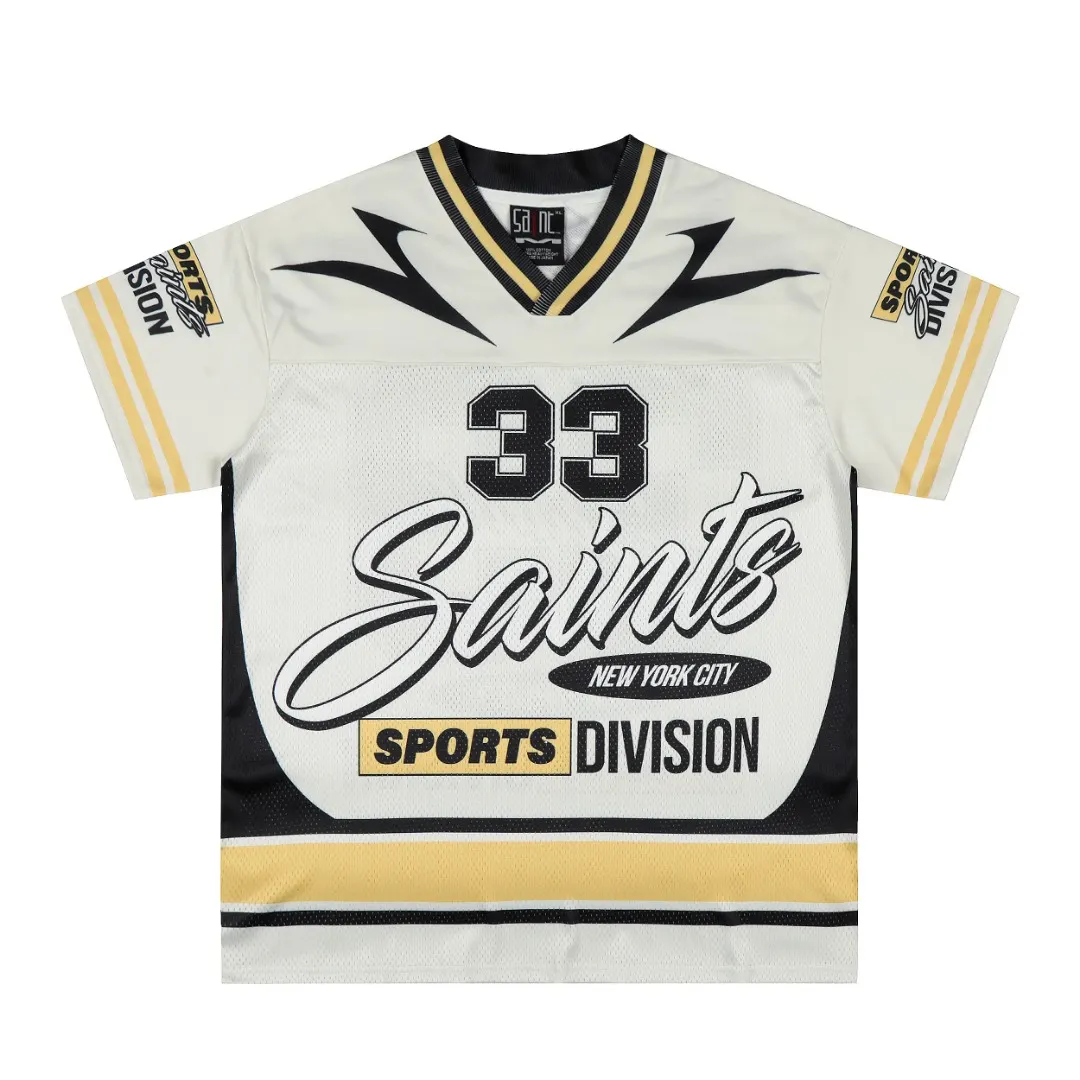 Saint Michael Mesh V-Neck Jersey T-Shirt D8811512 — view 2
