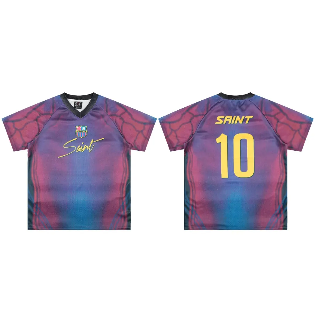 Saint Michael Graphic Print V-Neck Jersey T-Shirt D8811519