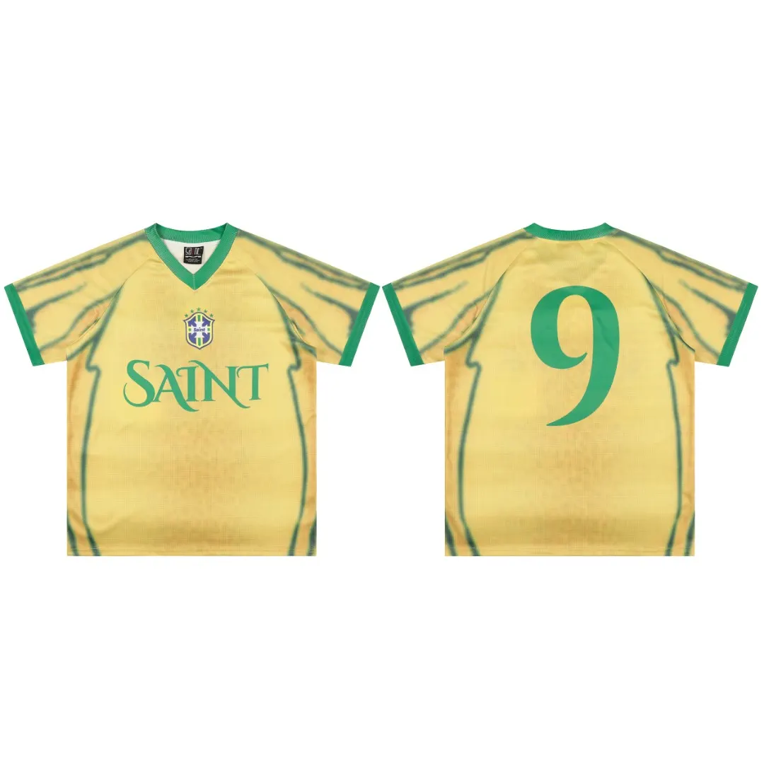 Saint Michael V-Neck Graphic Jersey T-Shirt D8811516