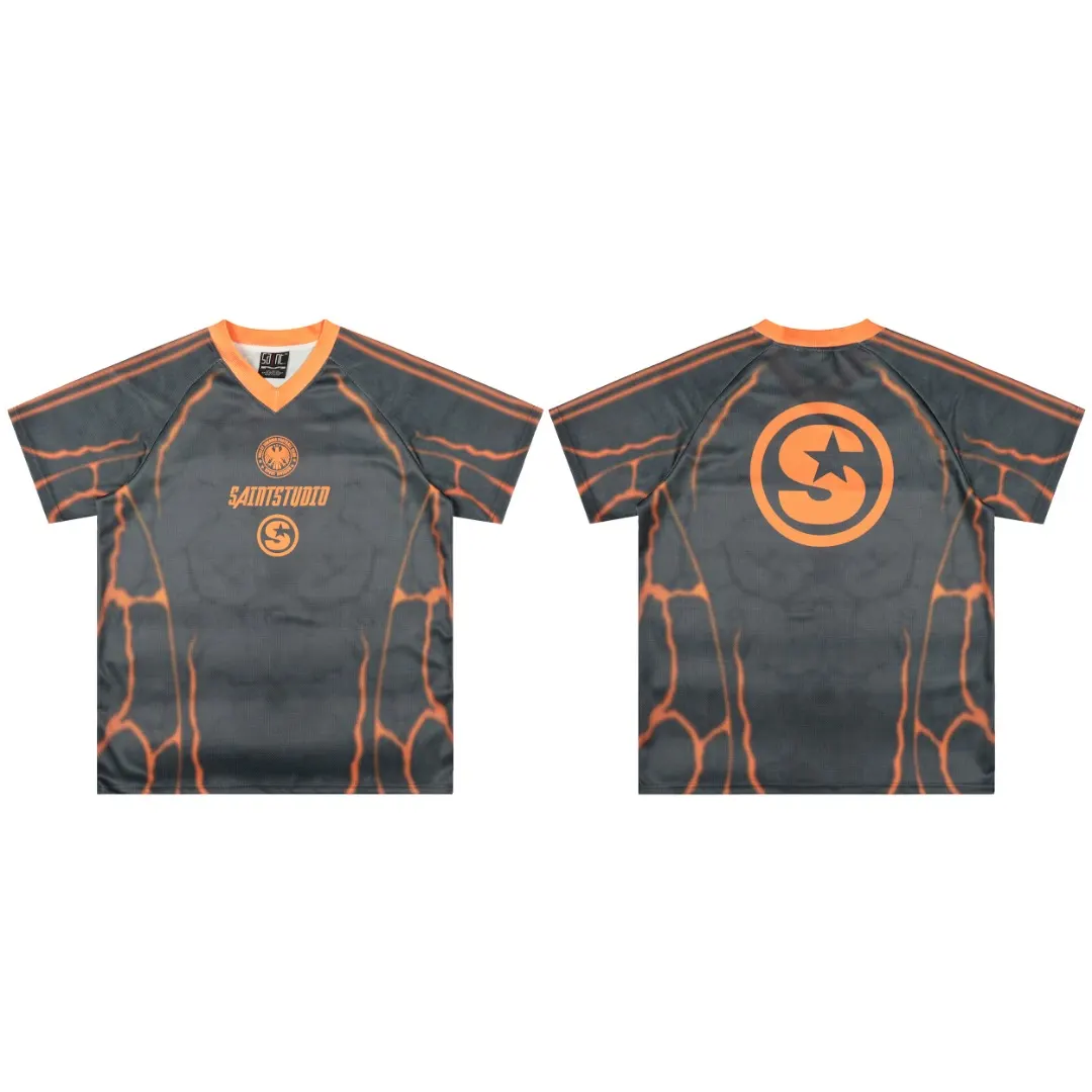 Saint Michael Graphic Print V-Neck Jersey D8811515