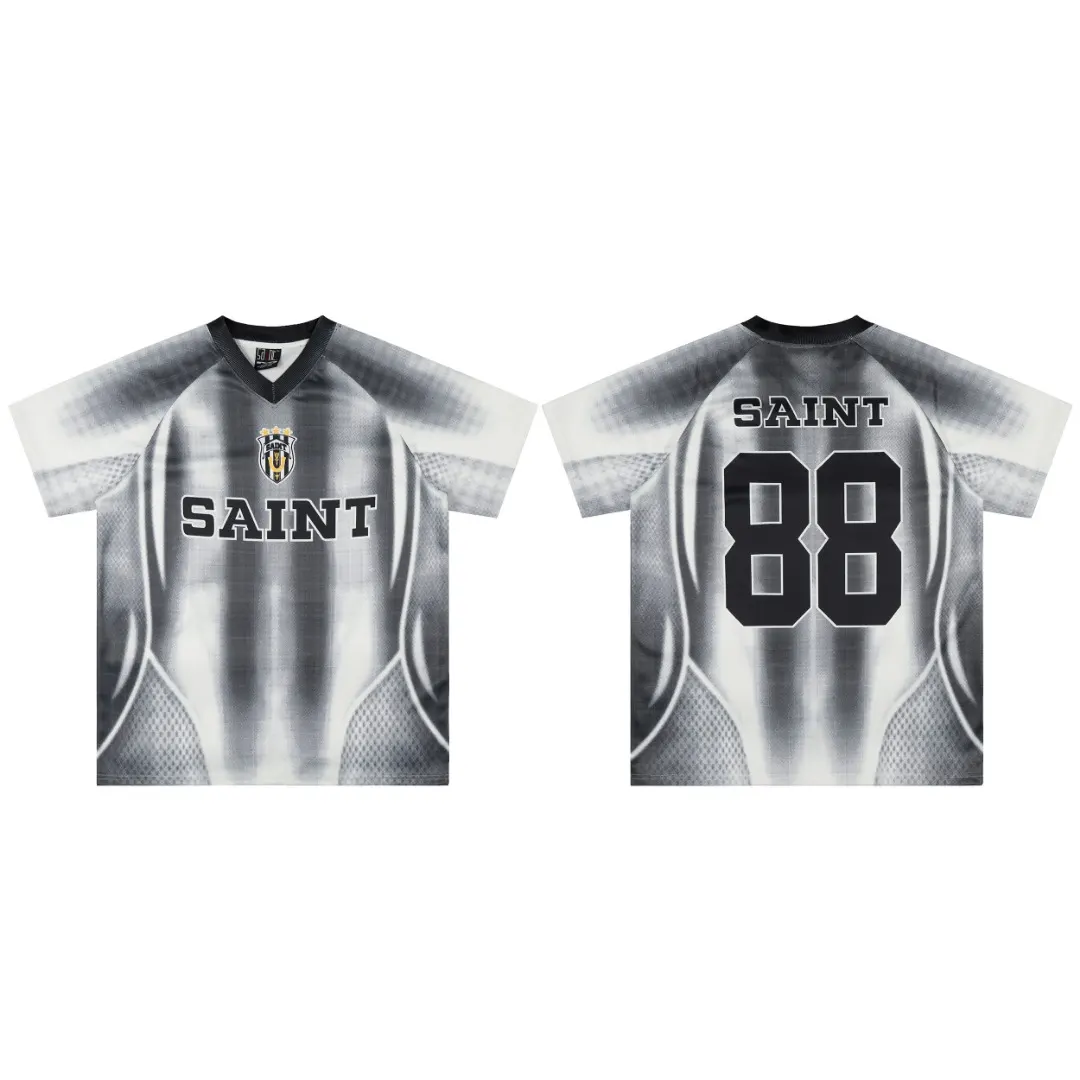 Saint Michael Graphic Print V-Neck Jersey D8811514