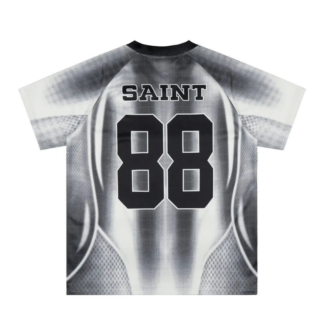 Saint Michael Graphic Print V-Neck Jersey D8811514 — view 3
