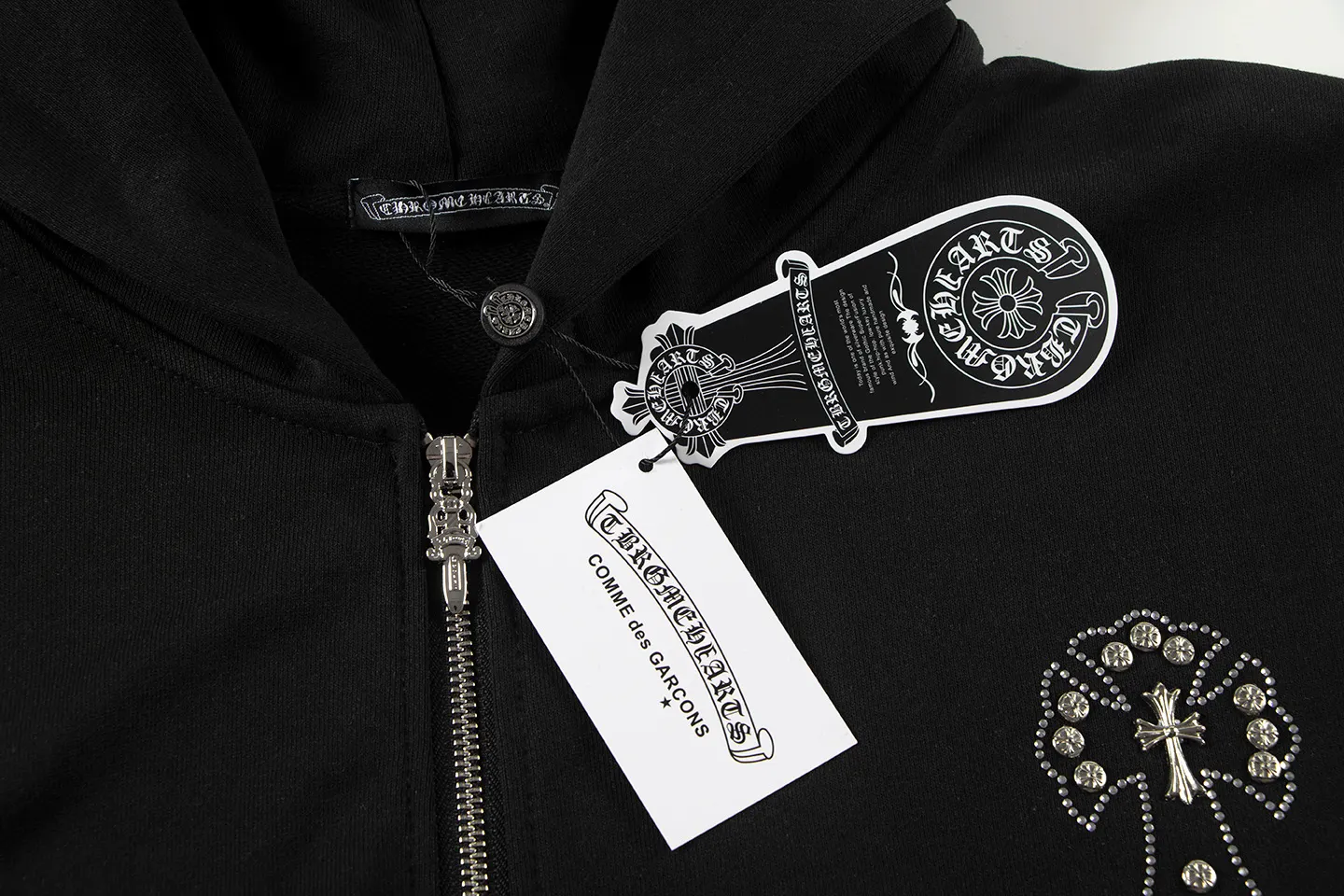 Rhinestone Cross Logo Zip-Up Hoodie D13515546 — view 5