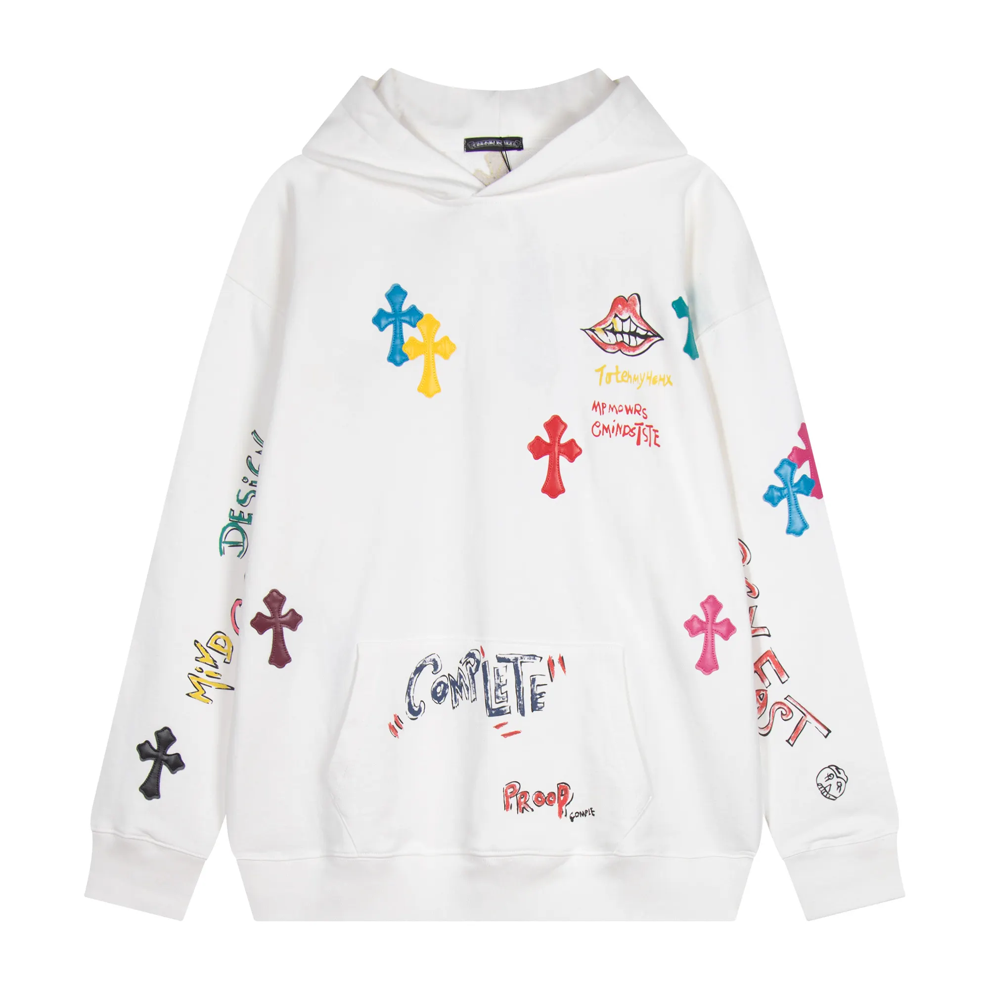 Cross Patch Graphic Print Hoodie D13515541