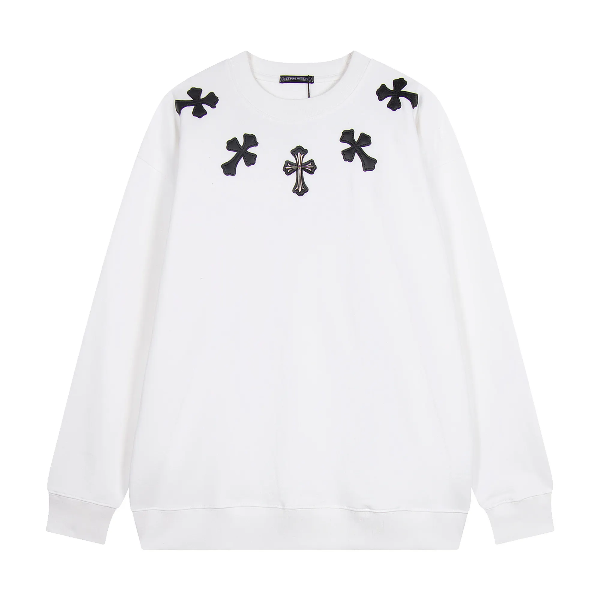Leather Cross Patch Crew-Neck Sweatshirt D9515540 — view 2