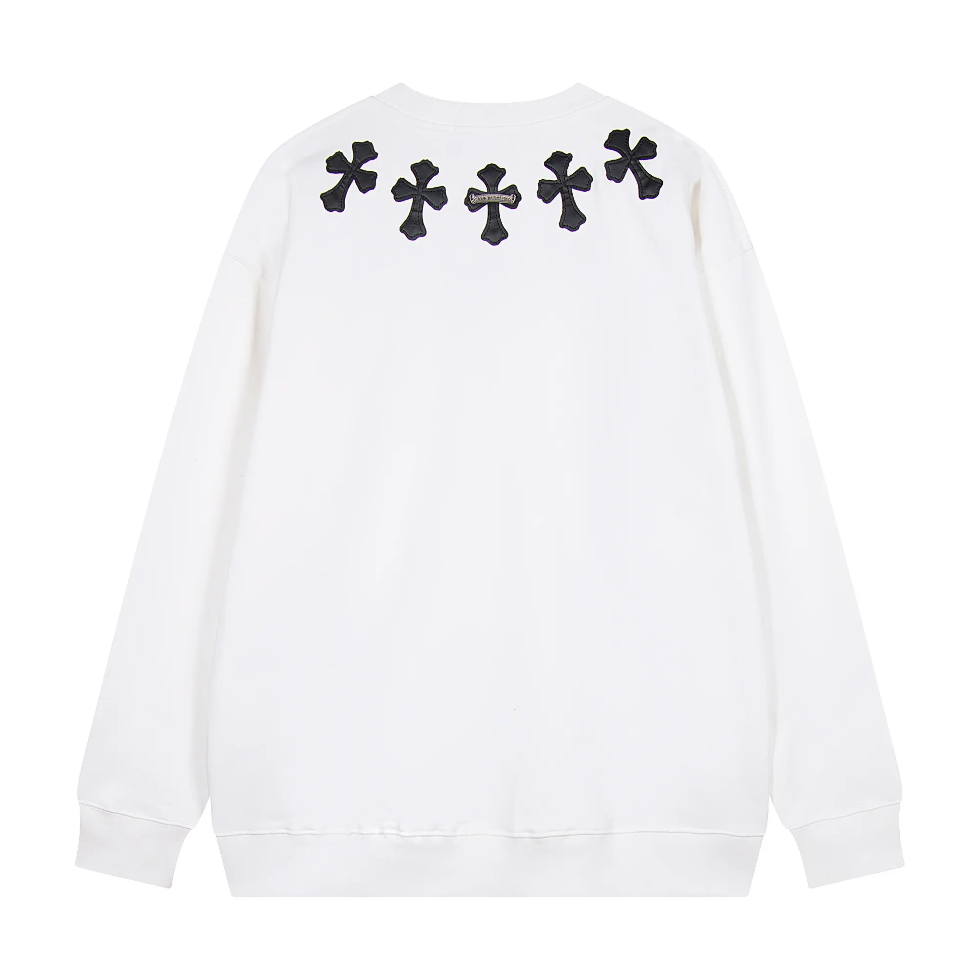 Leather Cross Patch Crew-Neck Sweatshirt D9515540 — view 3