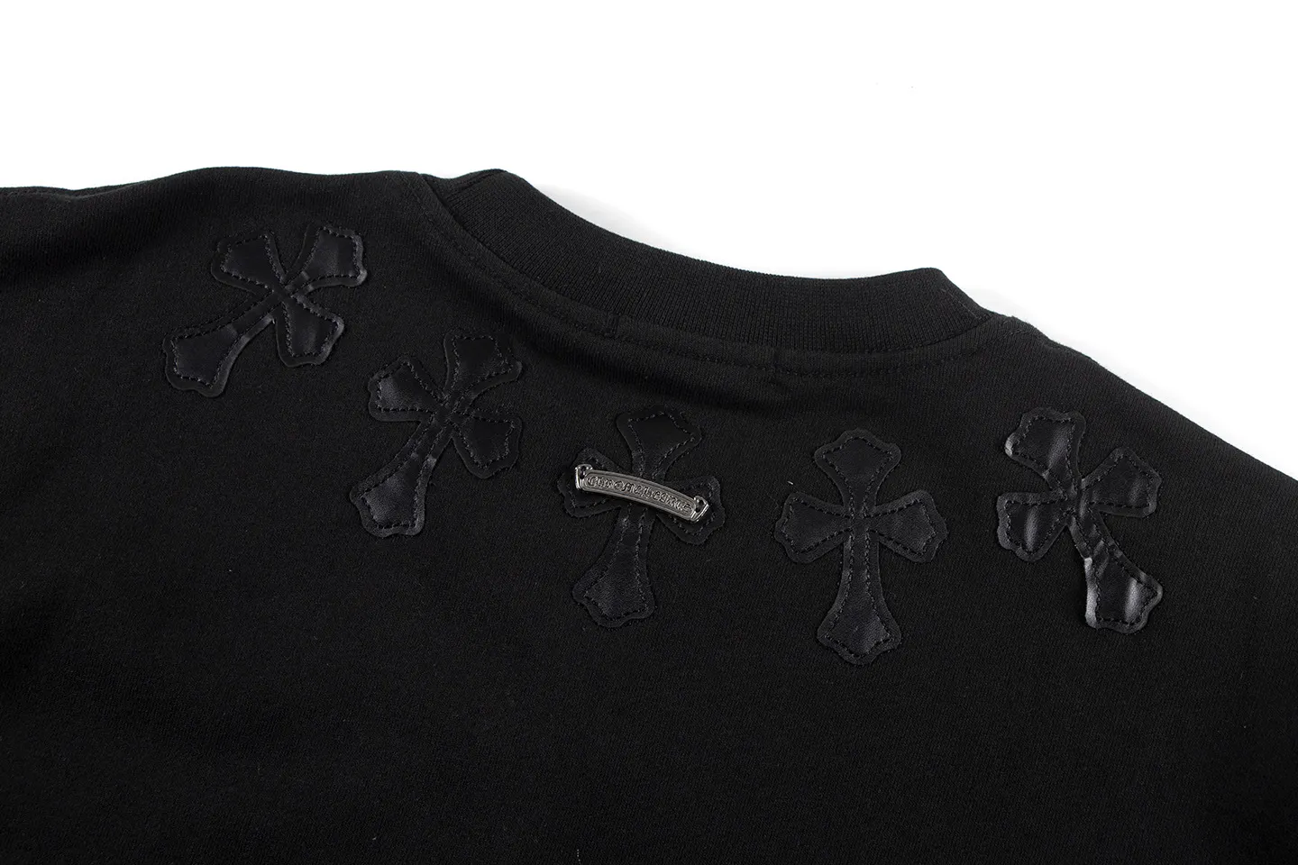 Leather Cross Patch Crew-Neck Sweatshirt D9515540 — view 7