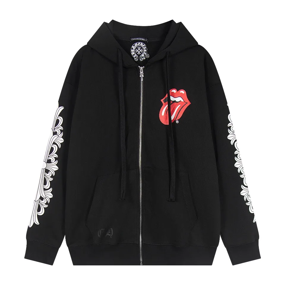Logo Print Zip-Up Cotton Hoodie D12515537