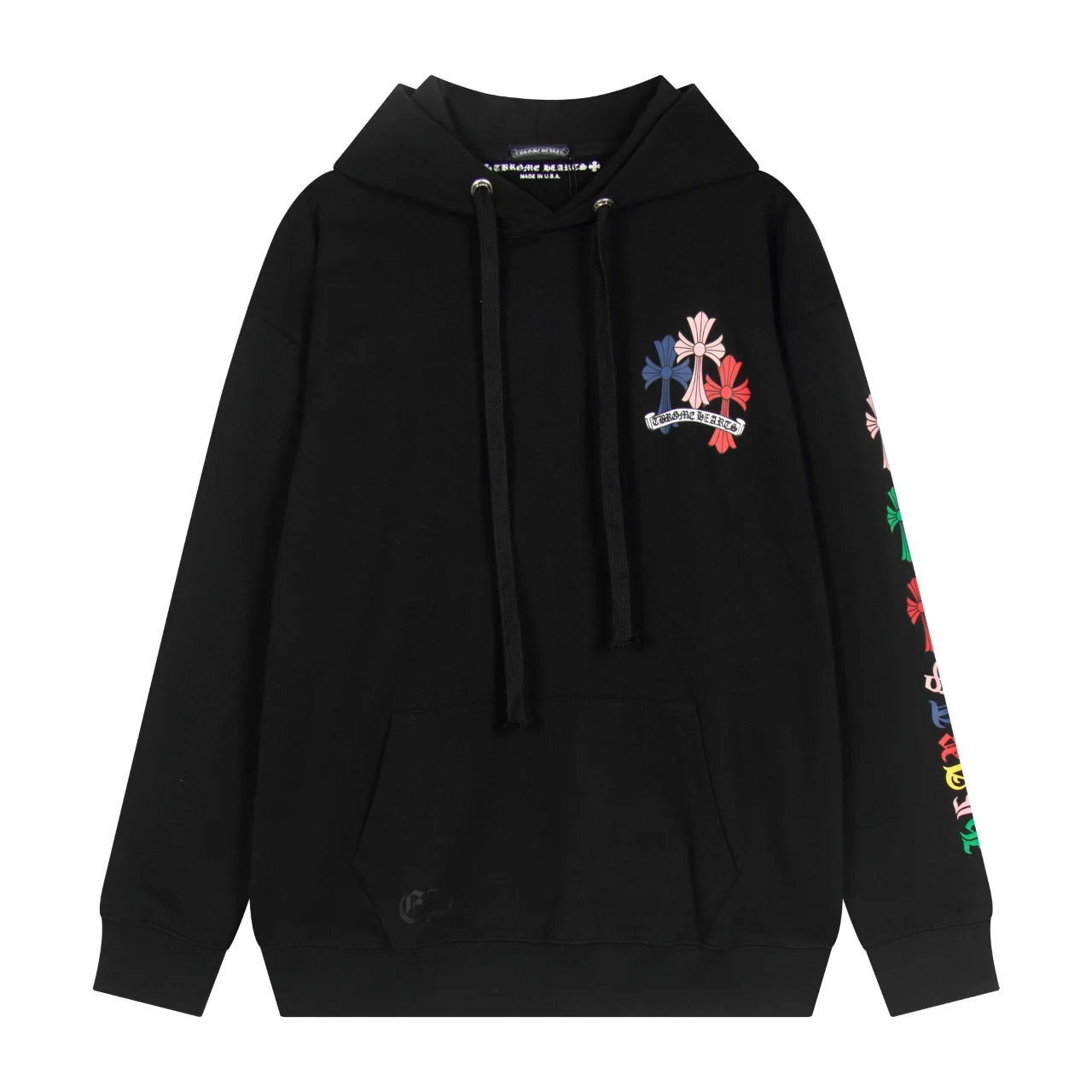 Multicolor Cross Print Fleece Hoodie D12515536 — view 2