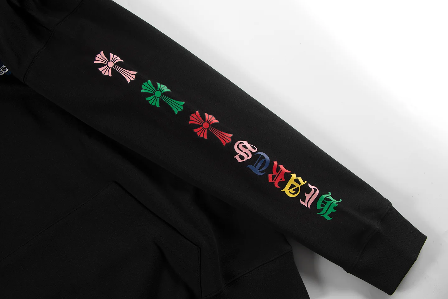 Multicolor Cross Print Fleece Hoodie D12515536 — view 8